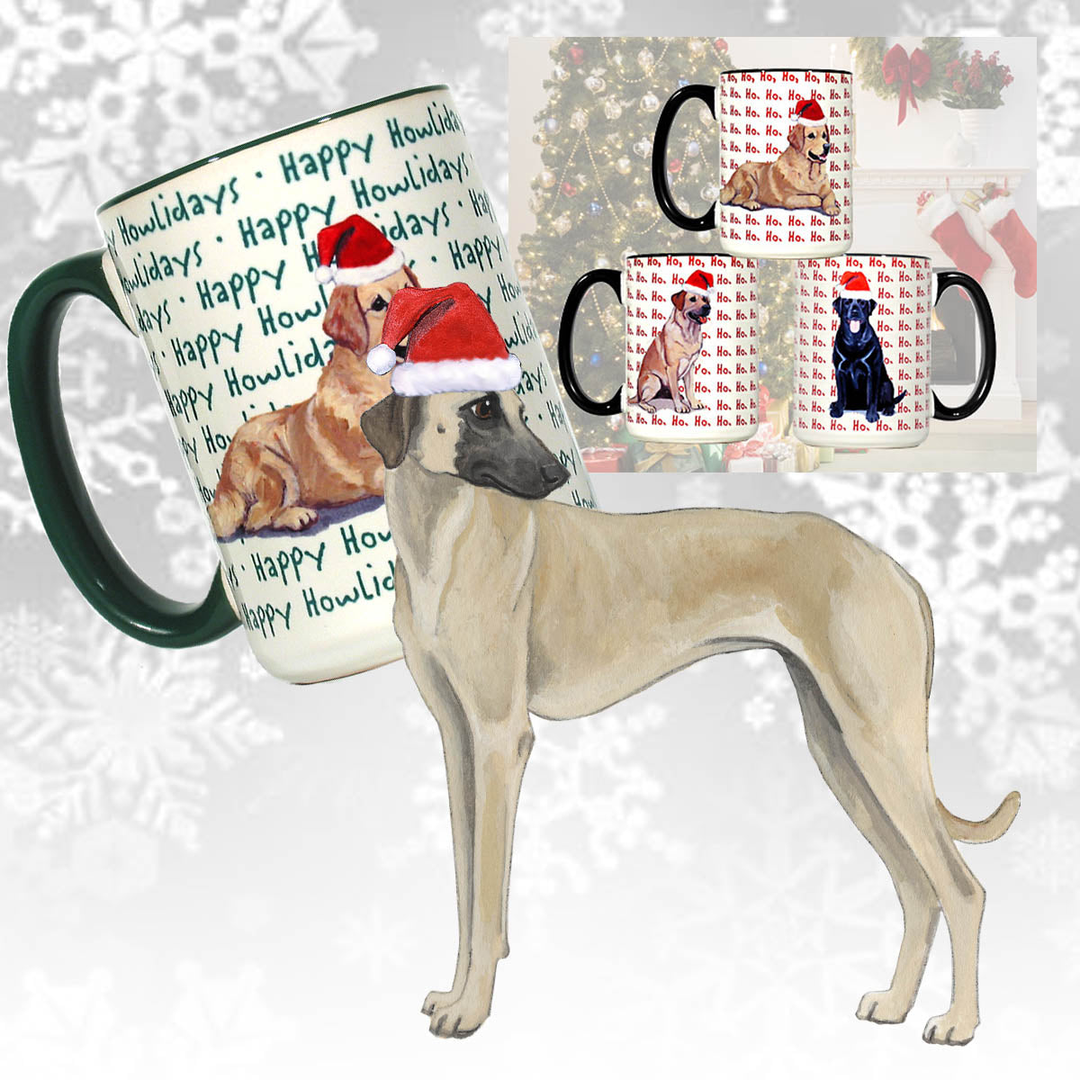 Sloughi Christmas Mugs