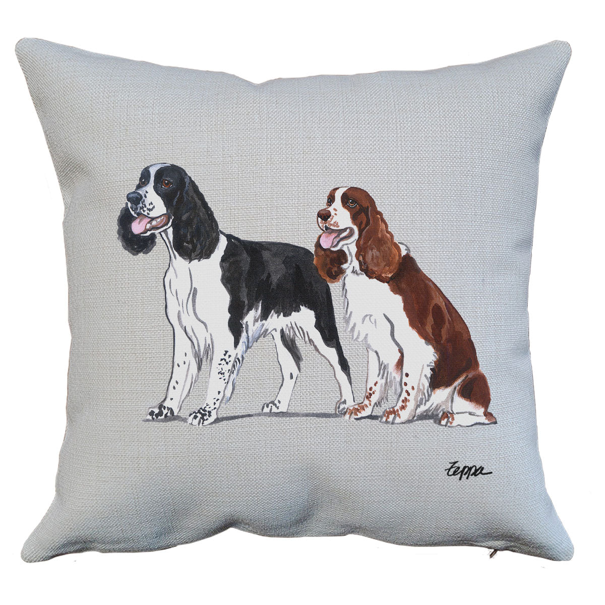 Springer Spaniel Pair Throw Pillow