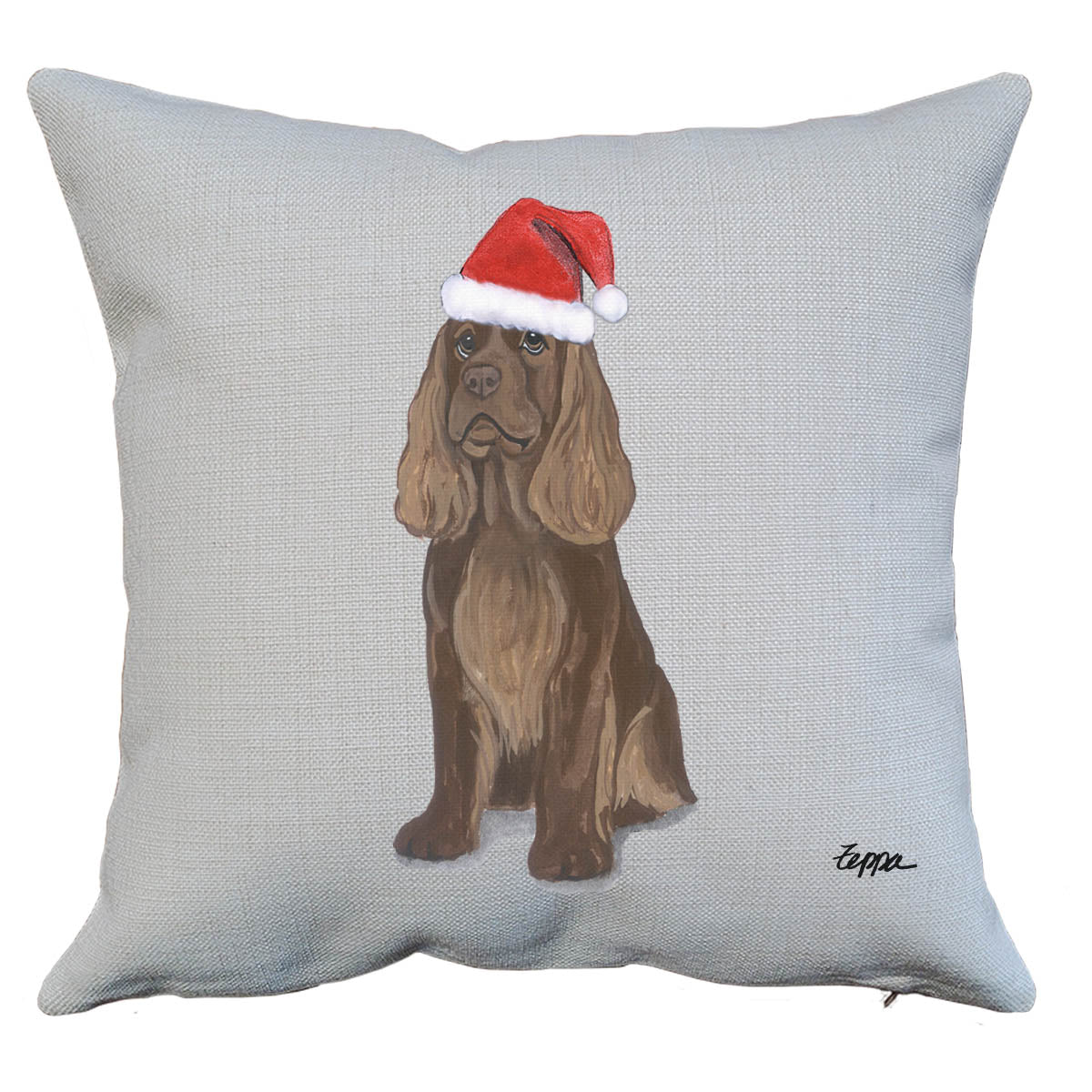 Sussex Spaniel Santa Pillow