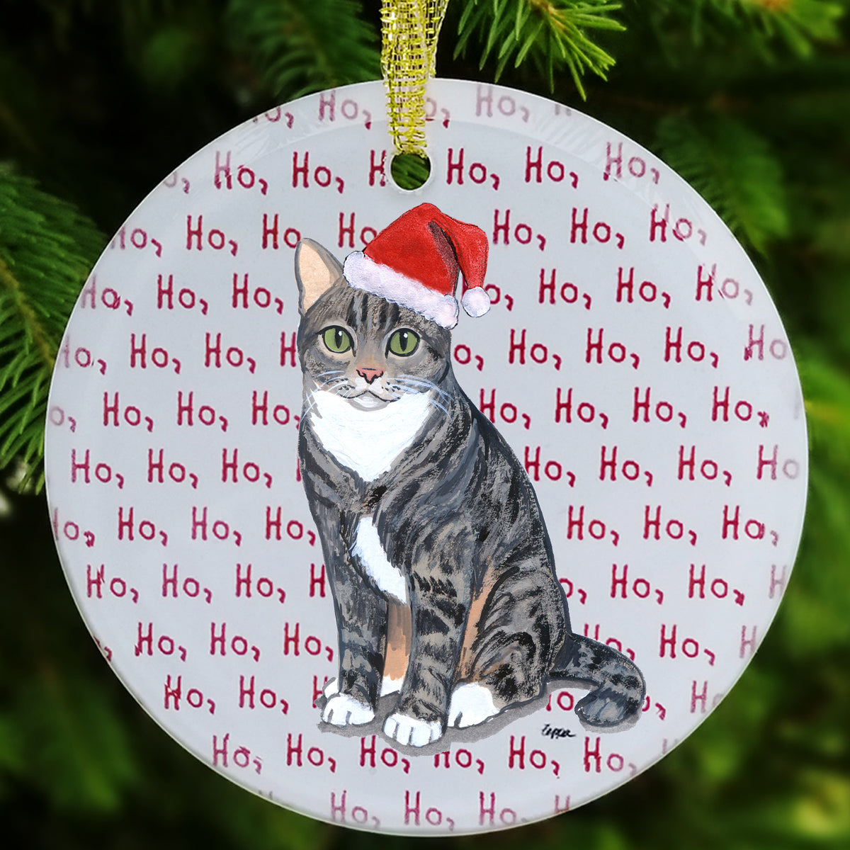 Tabby Cat Christmas Ornaments
