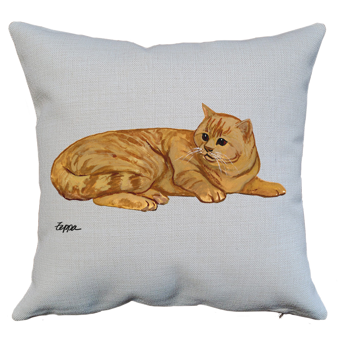 Orange Tabby Cat Throw Pillow