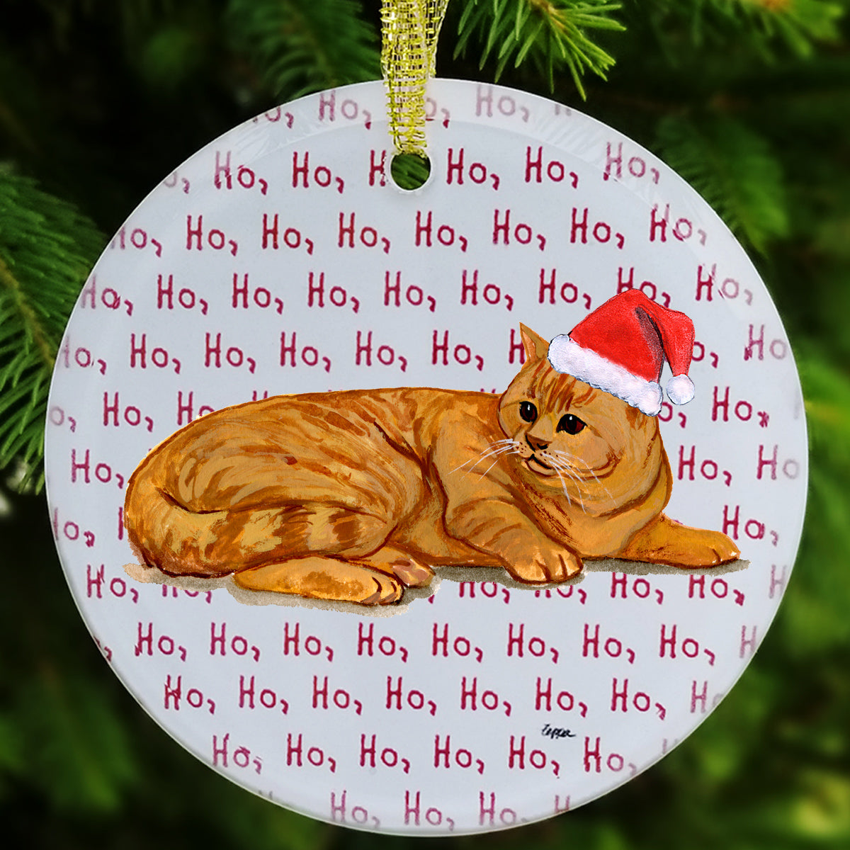 Orange Tabby Cat Christmas Ornaments