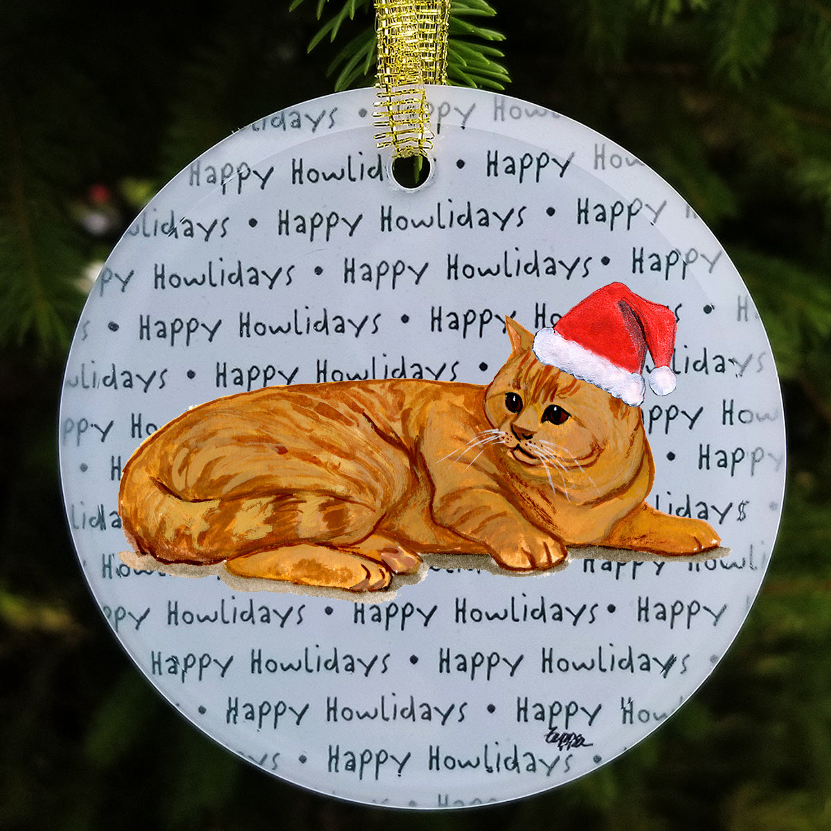 Orange Tabby Cat Christmas Ornaments