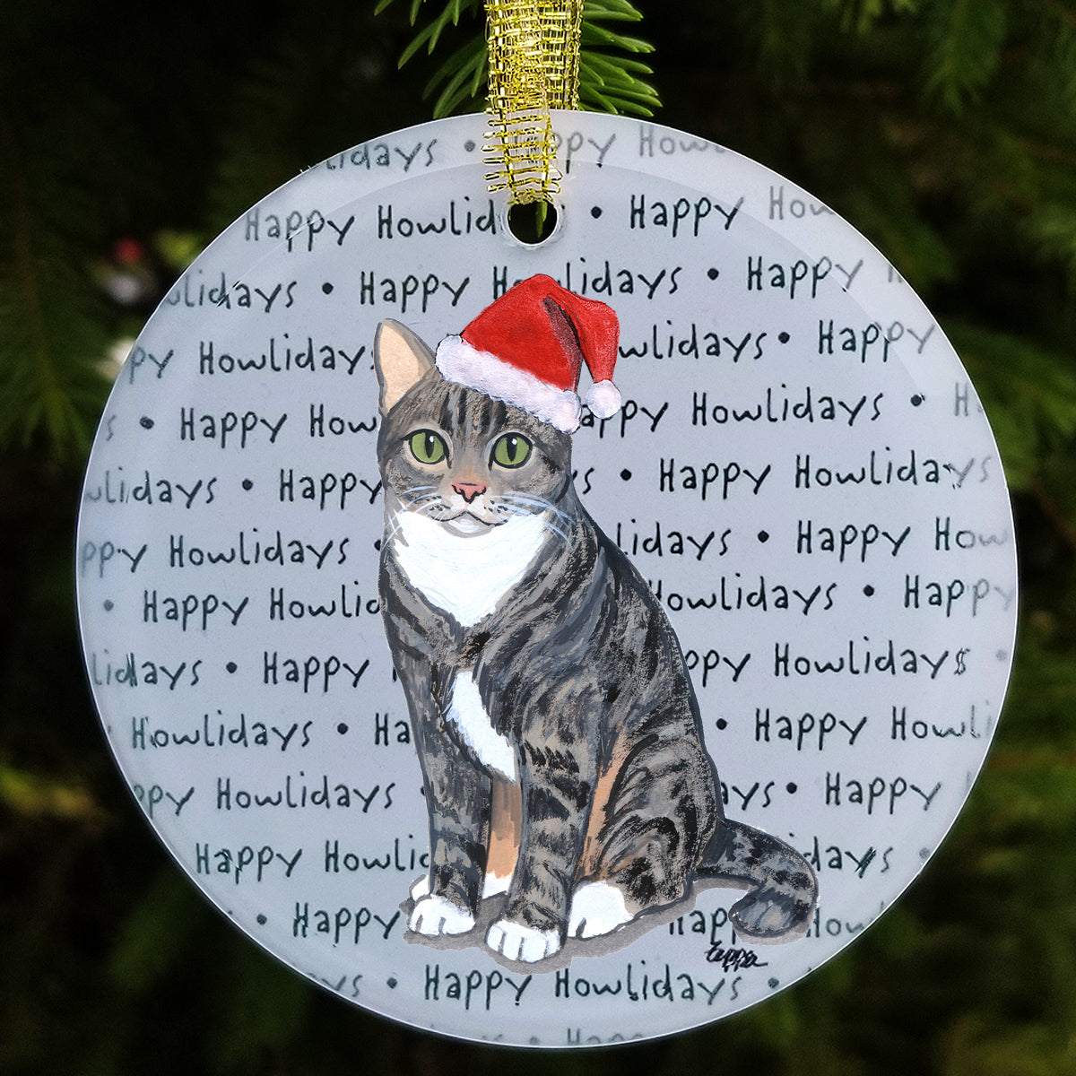 Tabby Cat Christmas Ornaments