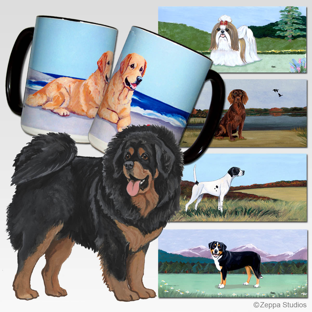 Tibetan Mastiff Scenic Mugs