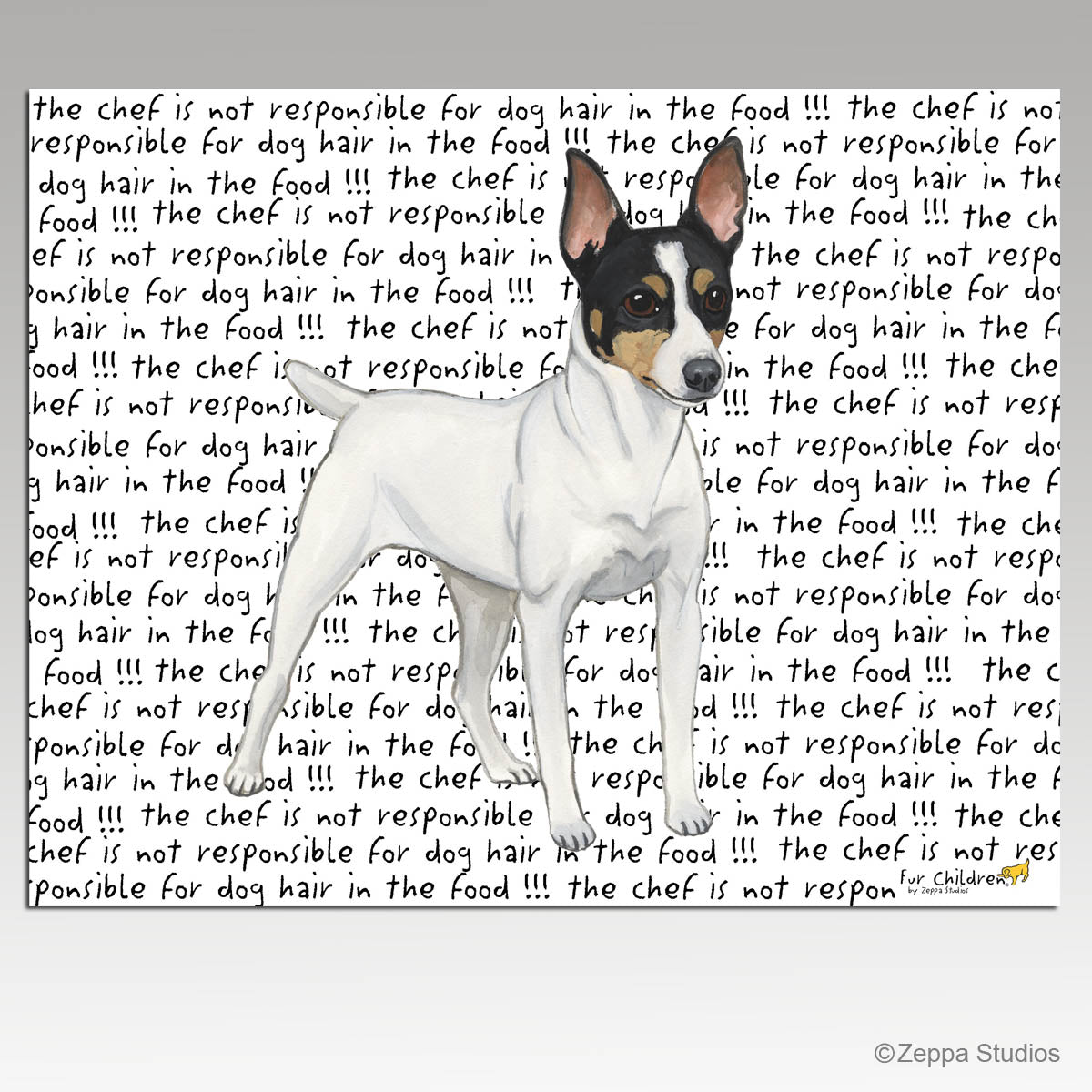 Toy Fox Terrier Tempered Glass Cutting Board Design.