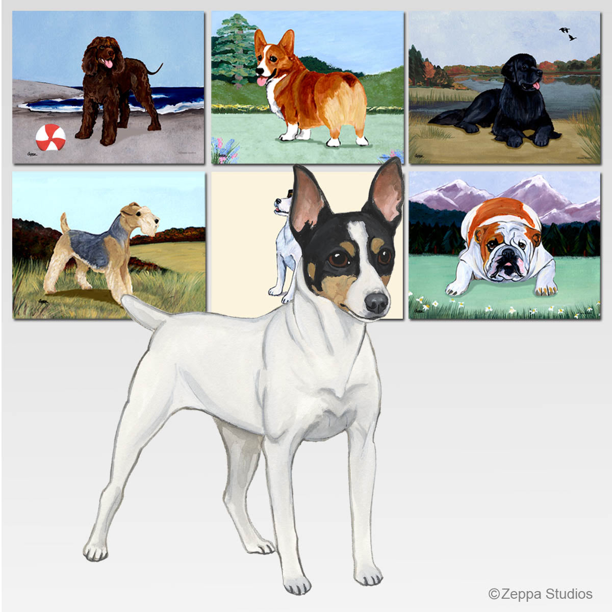 Toy Fox Terrier Scenic Cutting Board Options