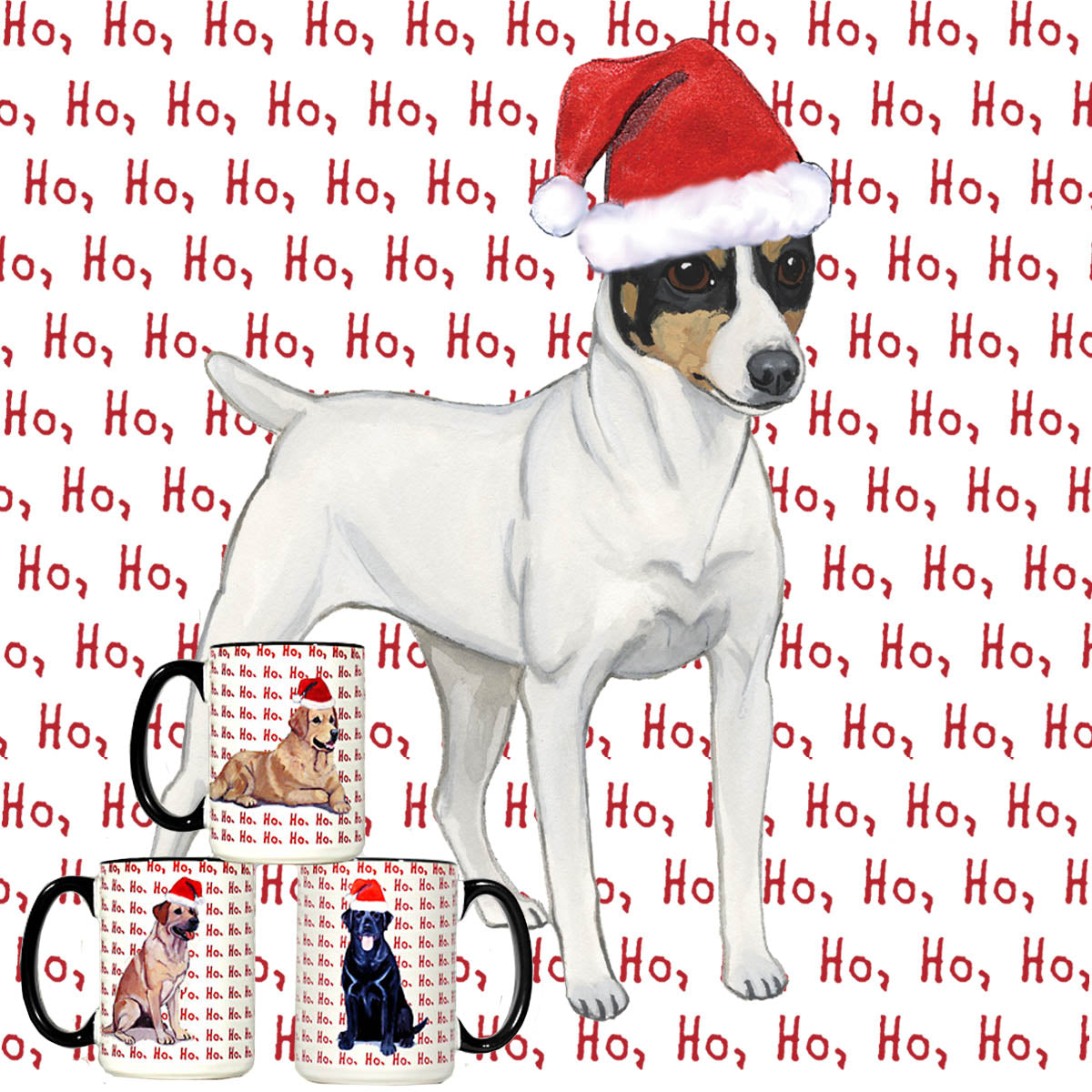 Toy Fox Terrier Ho Ho Ho Christmas Mug