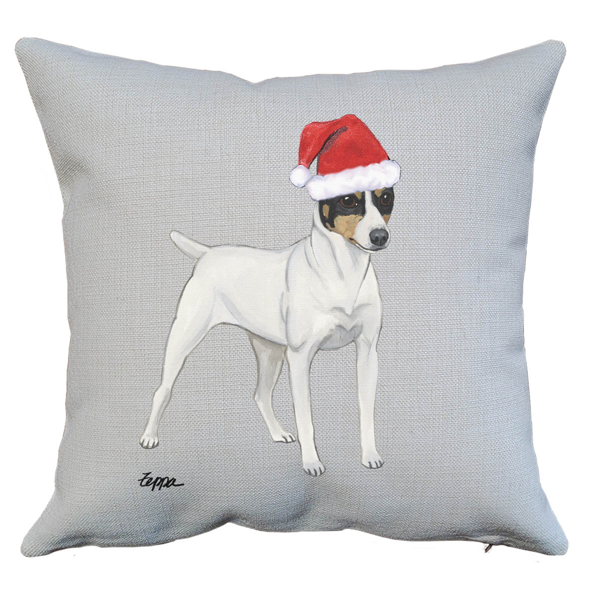 Toy Fox Terrier Santa Pillow