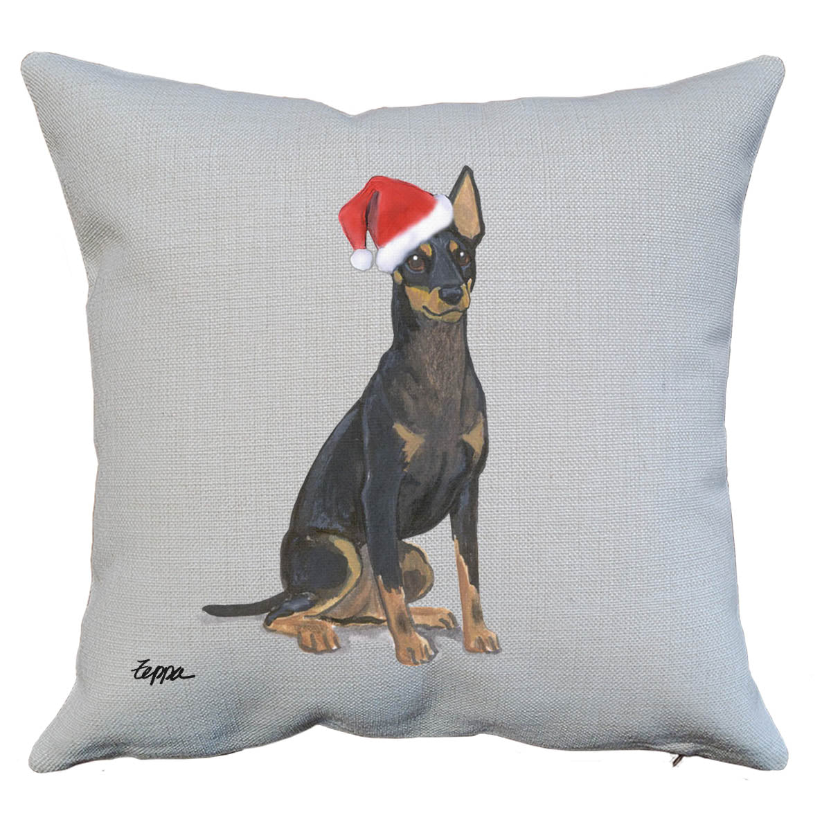 Toy Manchester Terrier Santa Pillow