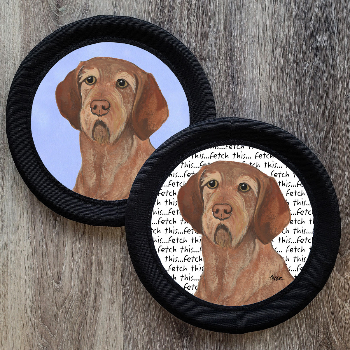 FotoFrisby dog fetch toy with Wirehaired Vizsla design.
