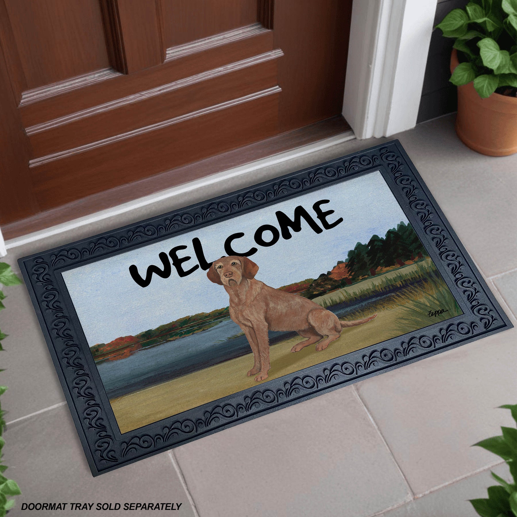 Wirehaired Vizsla by the Lake Welcome Mat.