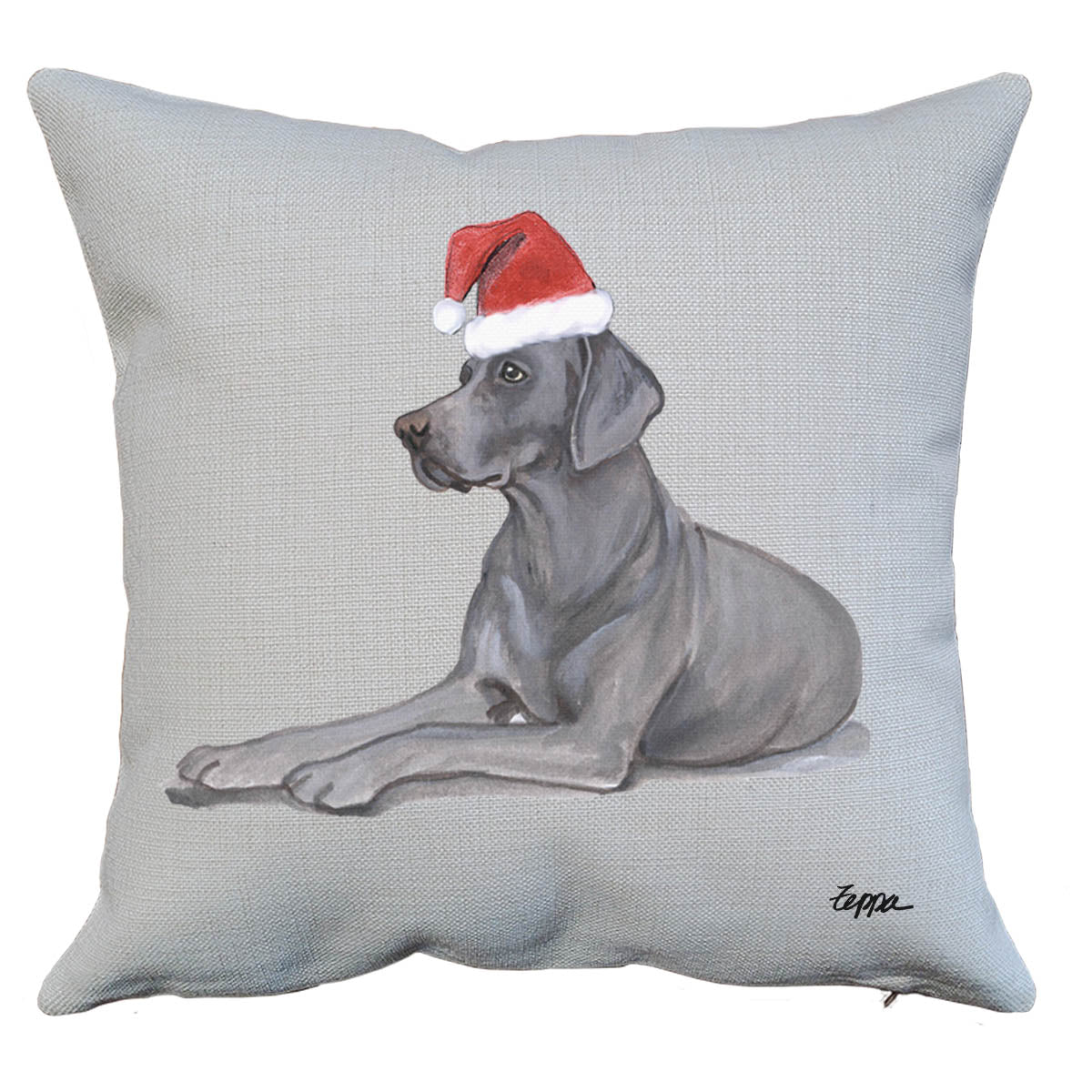 Weimaraner Santa Pillow