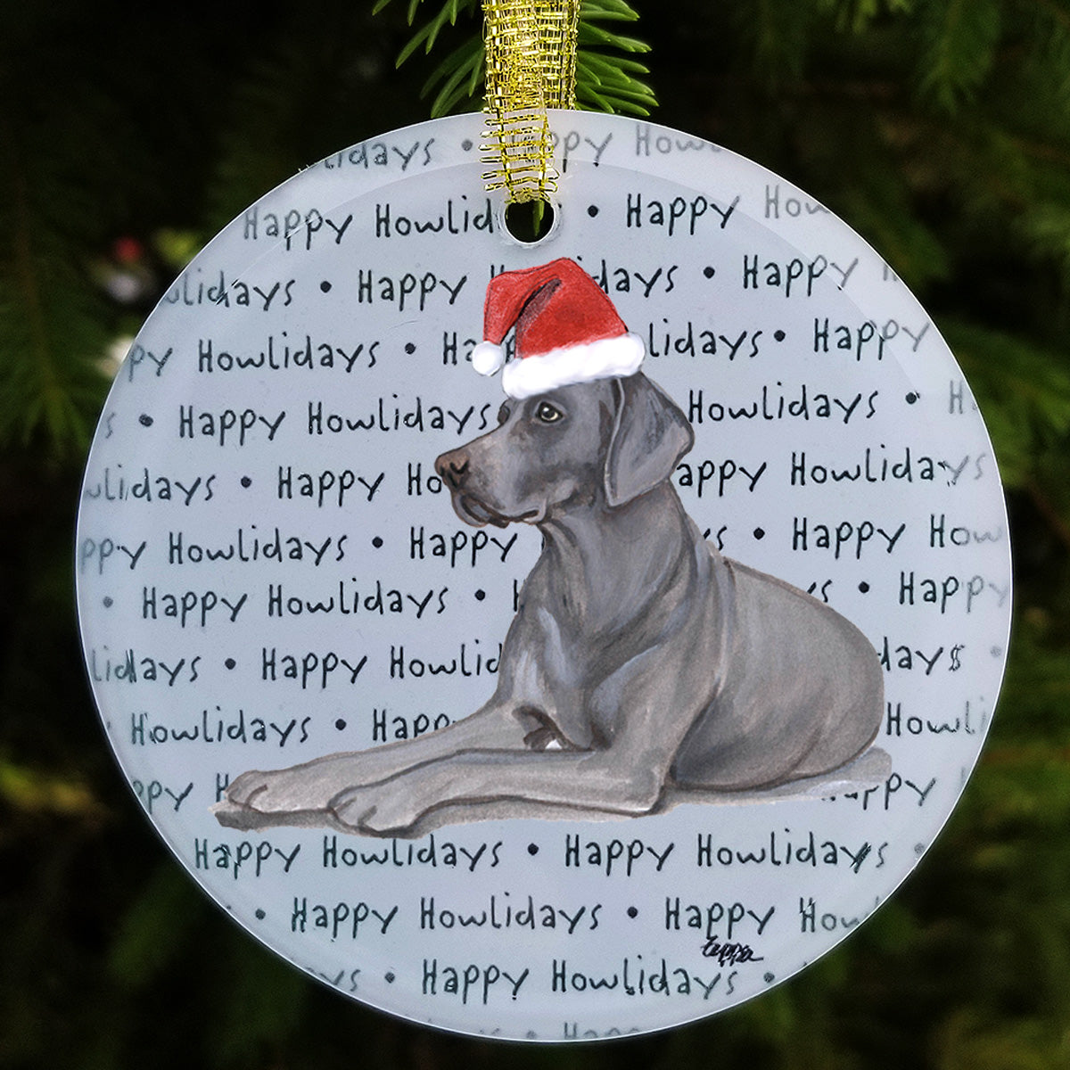 Weimaraner Christmas Ornaments