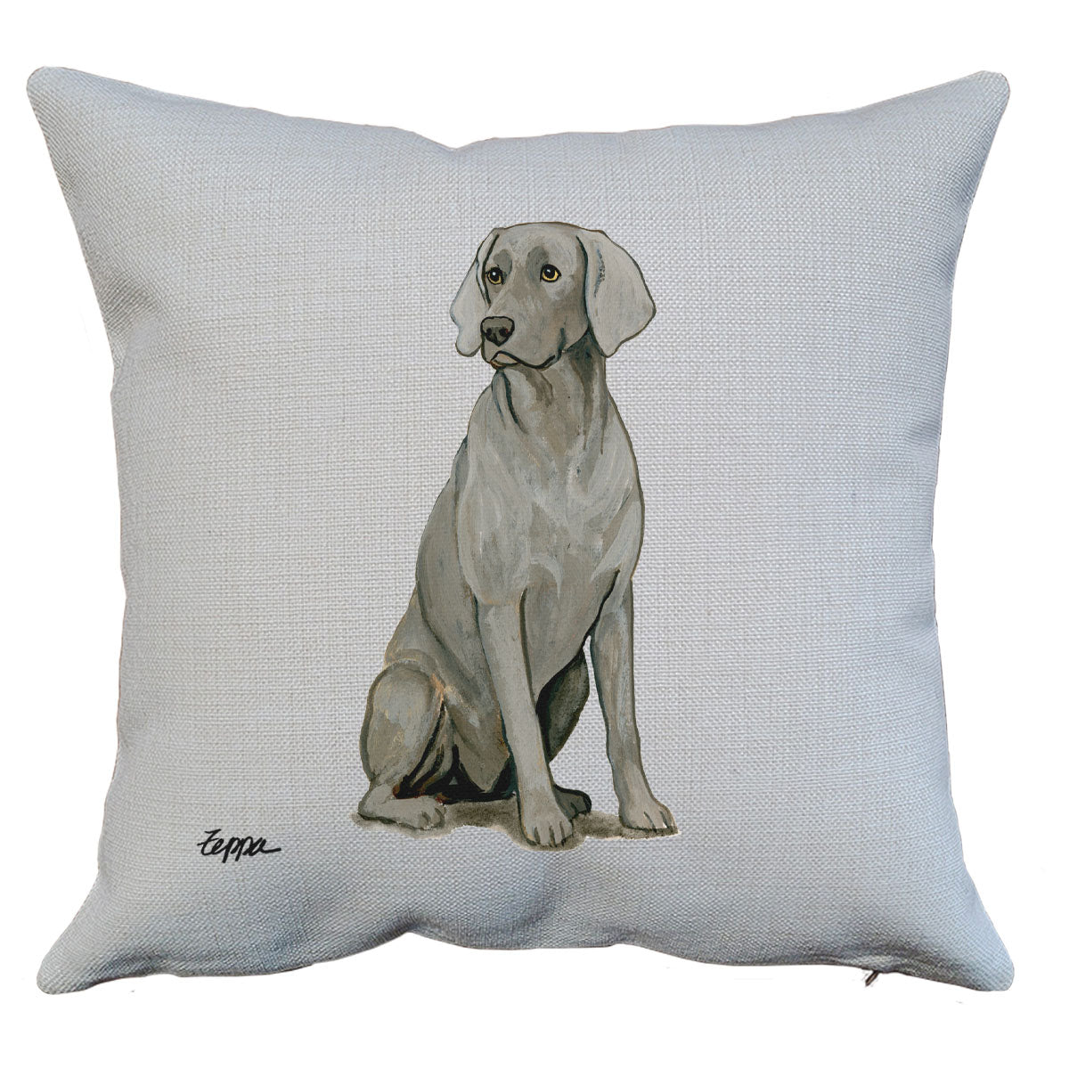 Sitting Weimaraner Throw Pillow