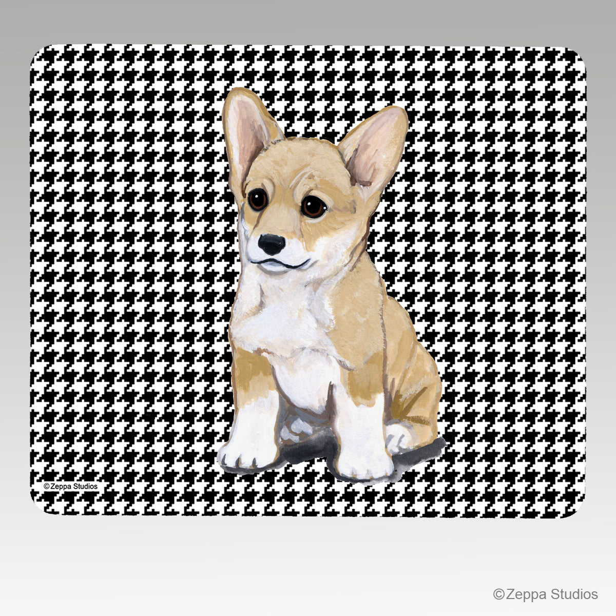 Pembroke Welsh Corgi Houndstooth Mouse Pad