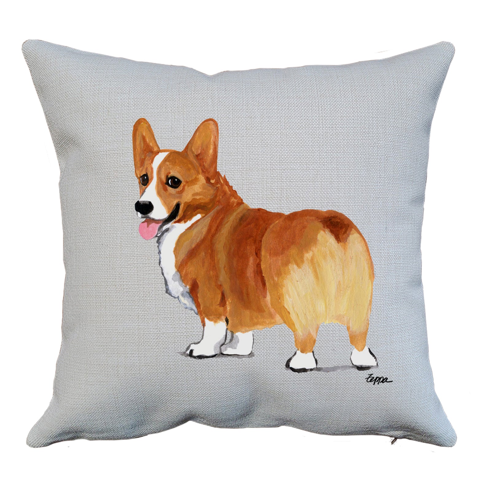 Pembroke Welsh Corgi Red Throw Pillow