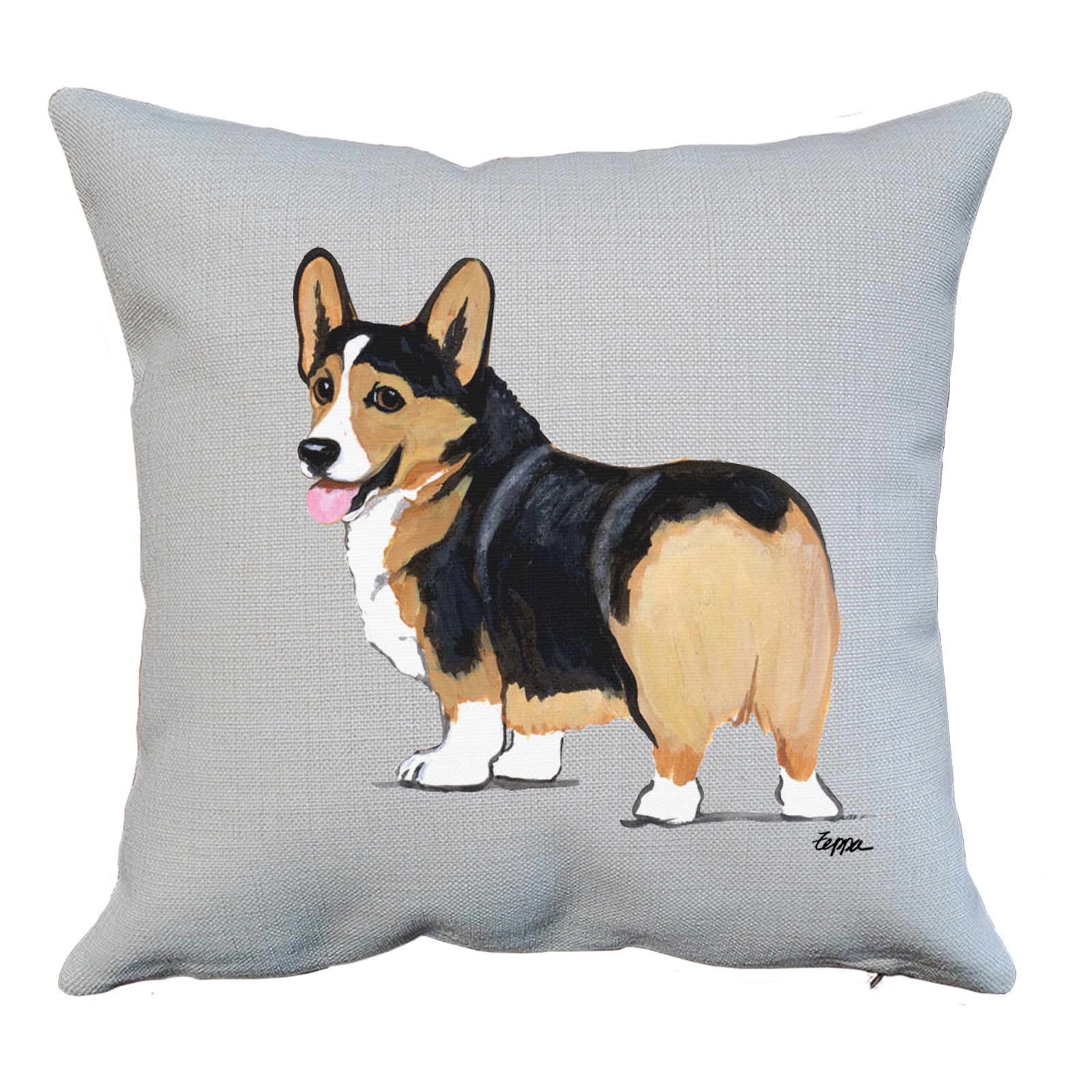 Pembroke Welsh Corgi Tri Throw Pillow