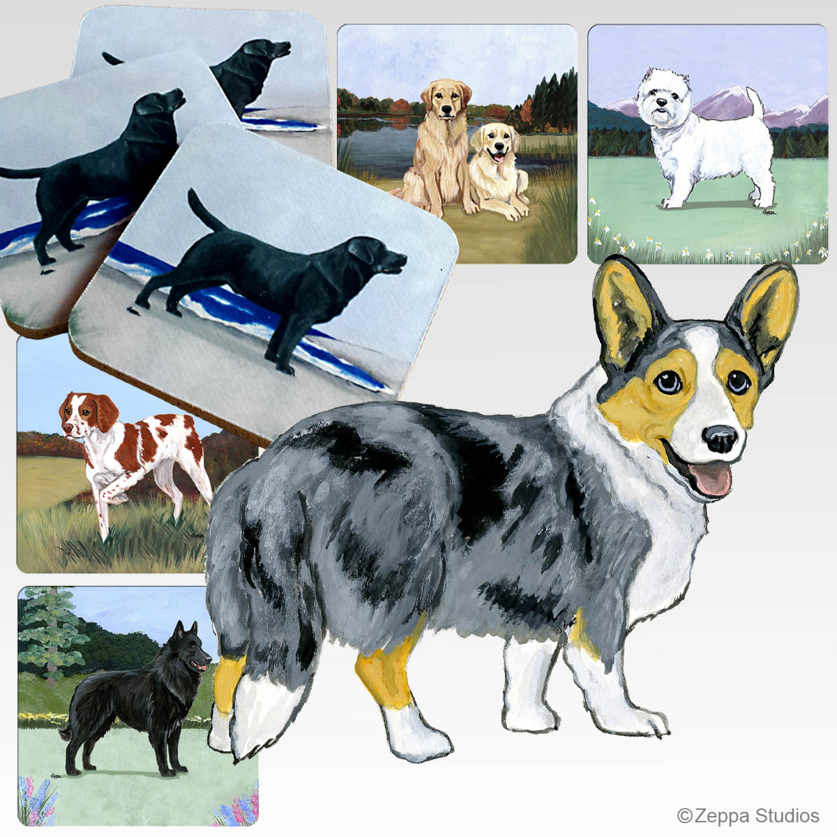 Cardigan Welsh Corgi Scenic Coasters