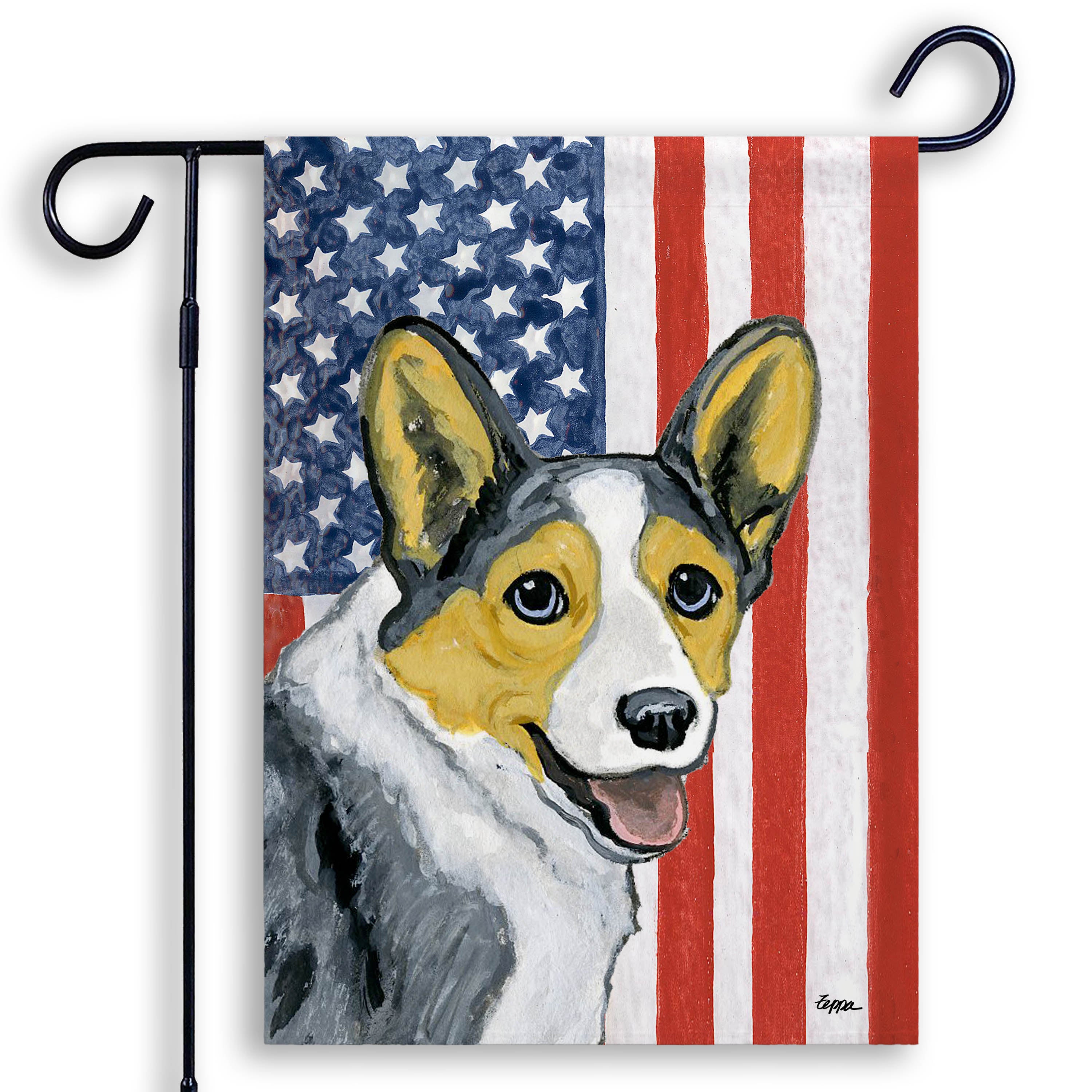 Cardigan Welsh Corgi Americana Garden Flag