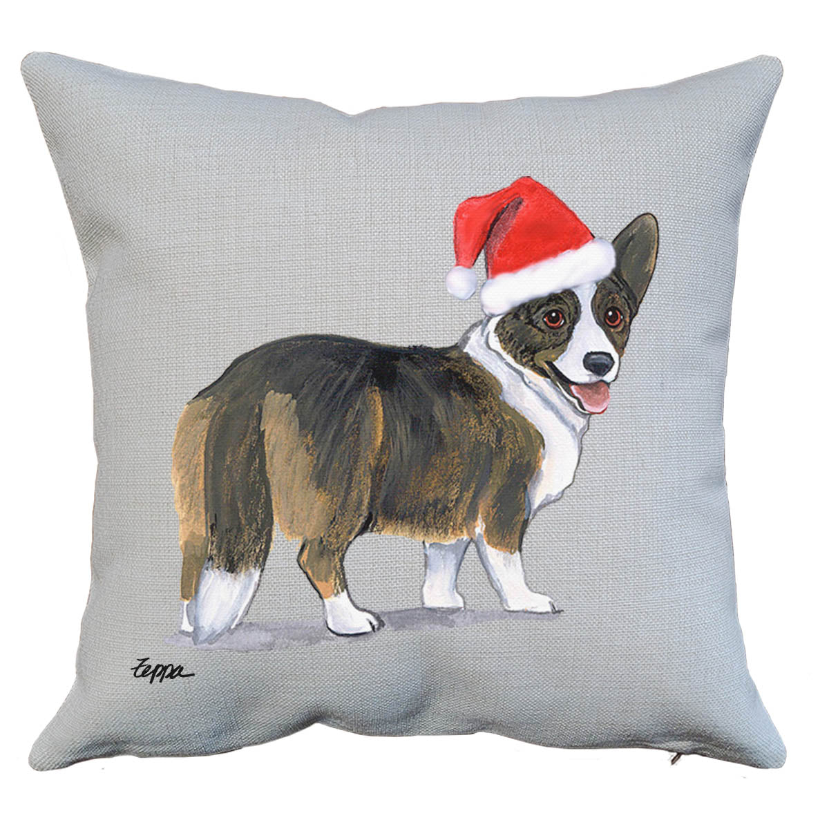 Cardigan Welsh Corgi Santa Pillow