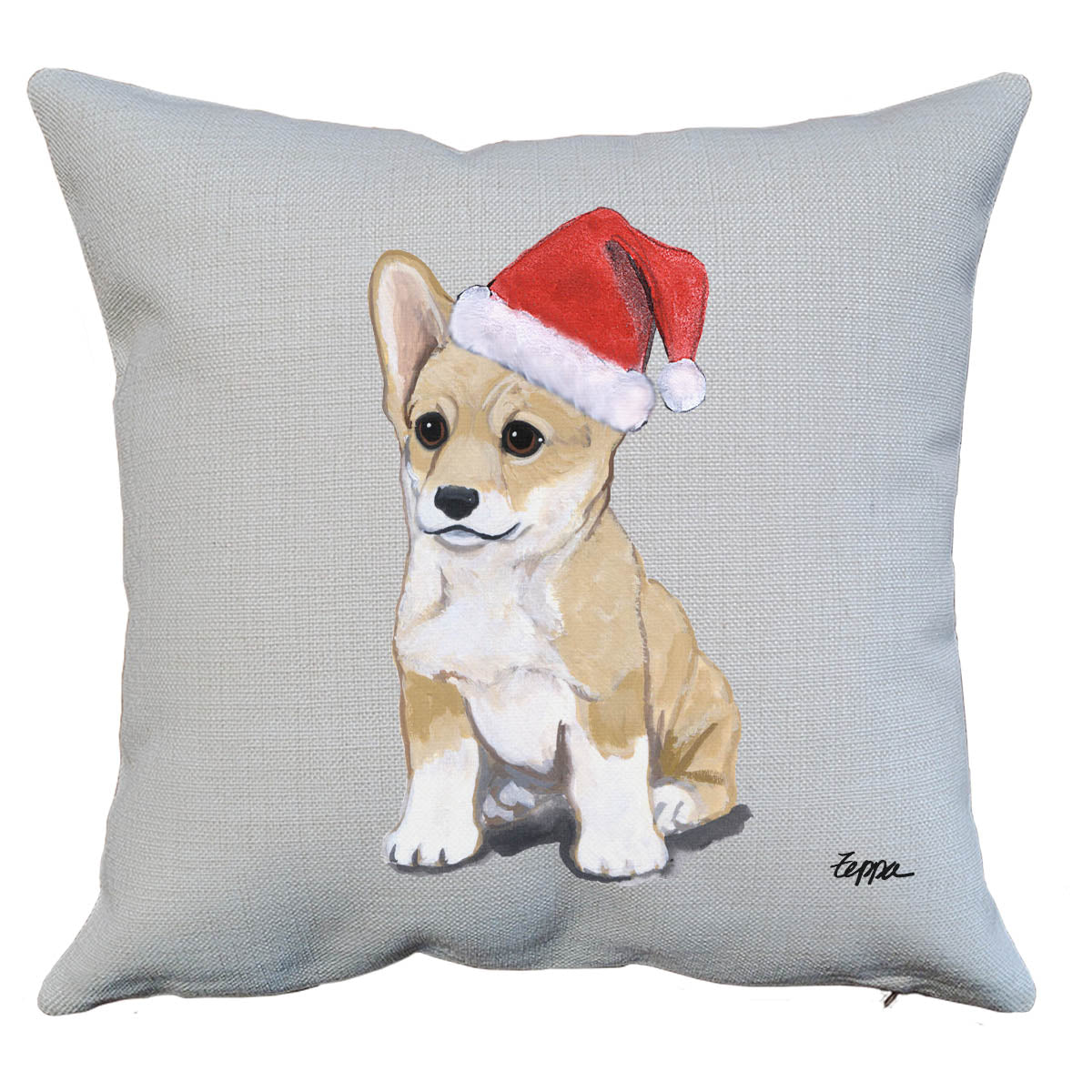 Pembroke Welsh Corgi Puppy Santa Pillow