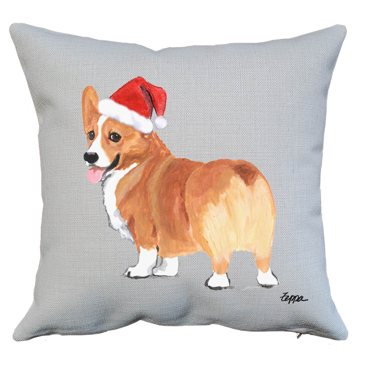 Pembroke Welsh Corgi Santa Pillow