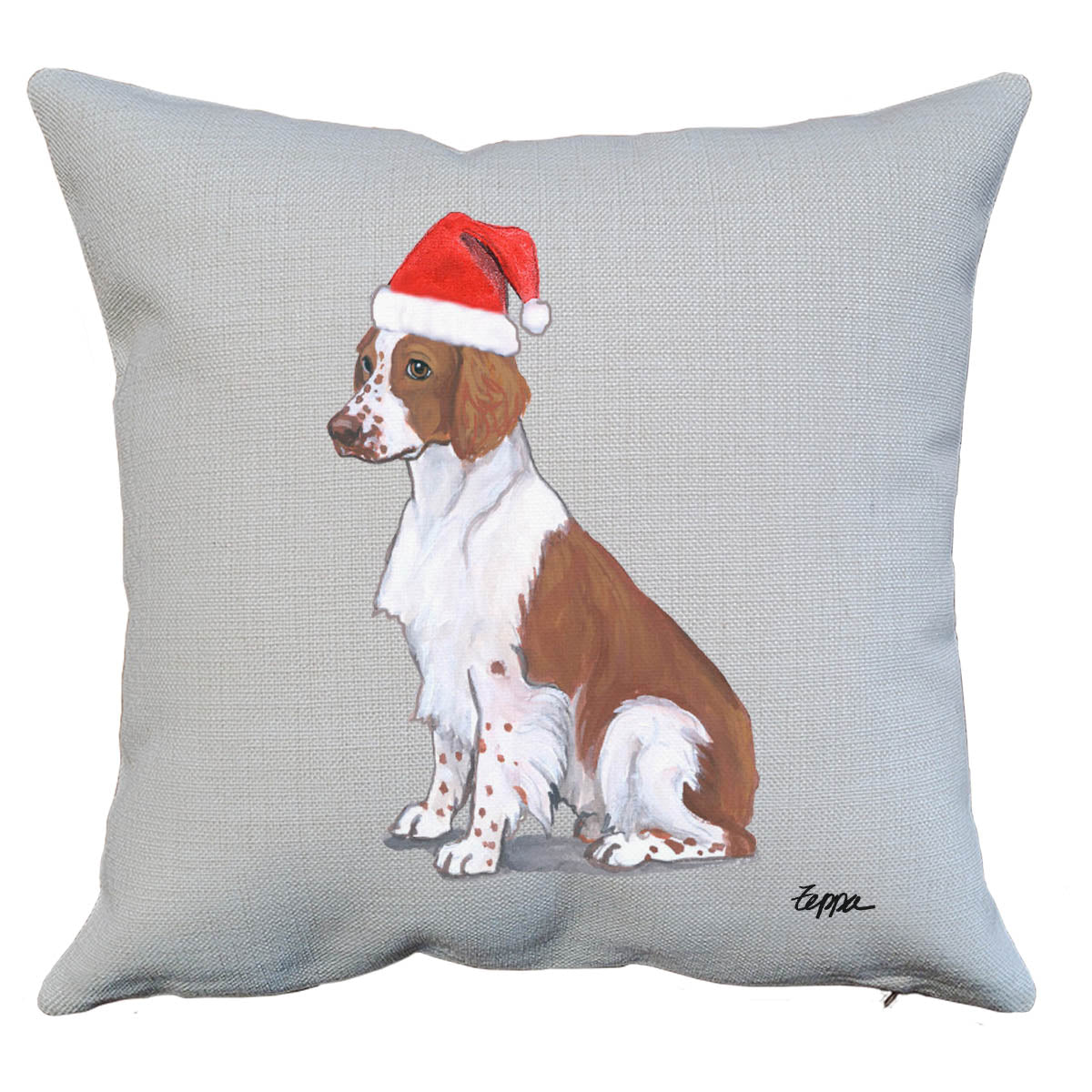 Welsh Springer Spaniel Santa Pillow