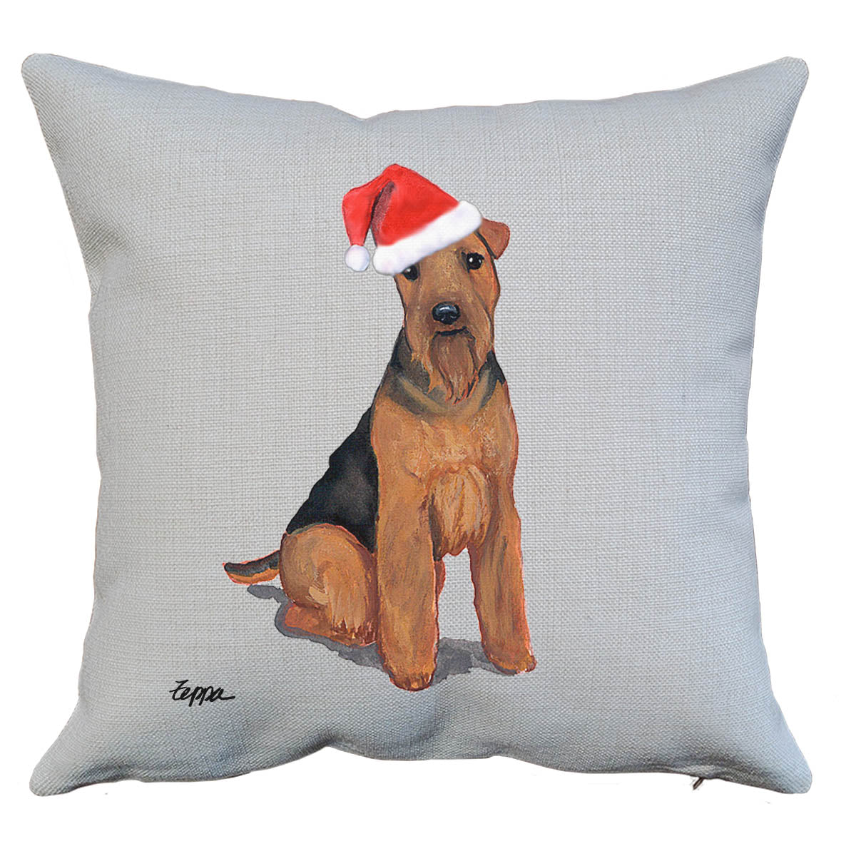 Welsh Terrier Santa Pillow
