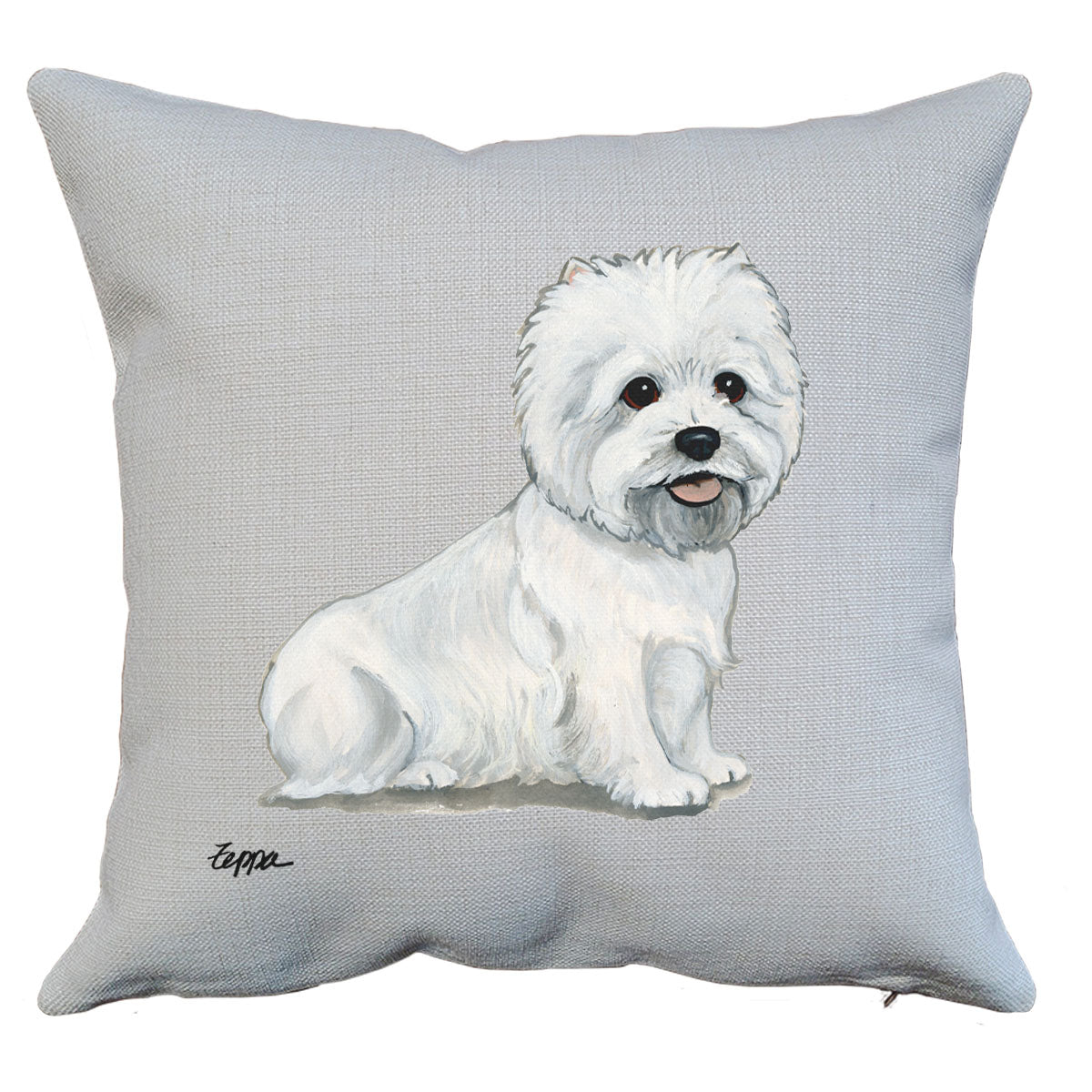 Sitting West Highland White Terrier Throw Pillow