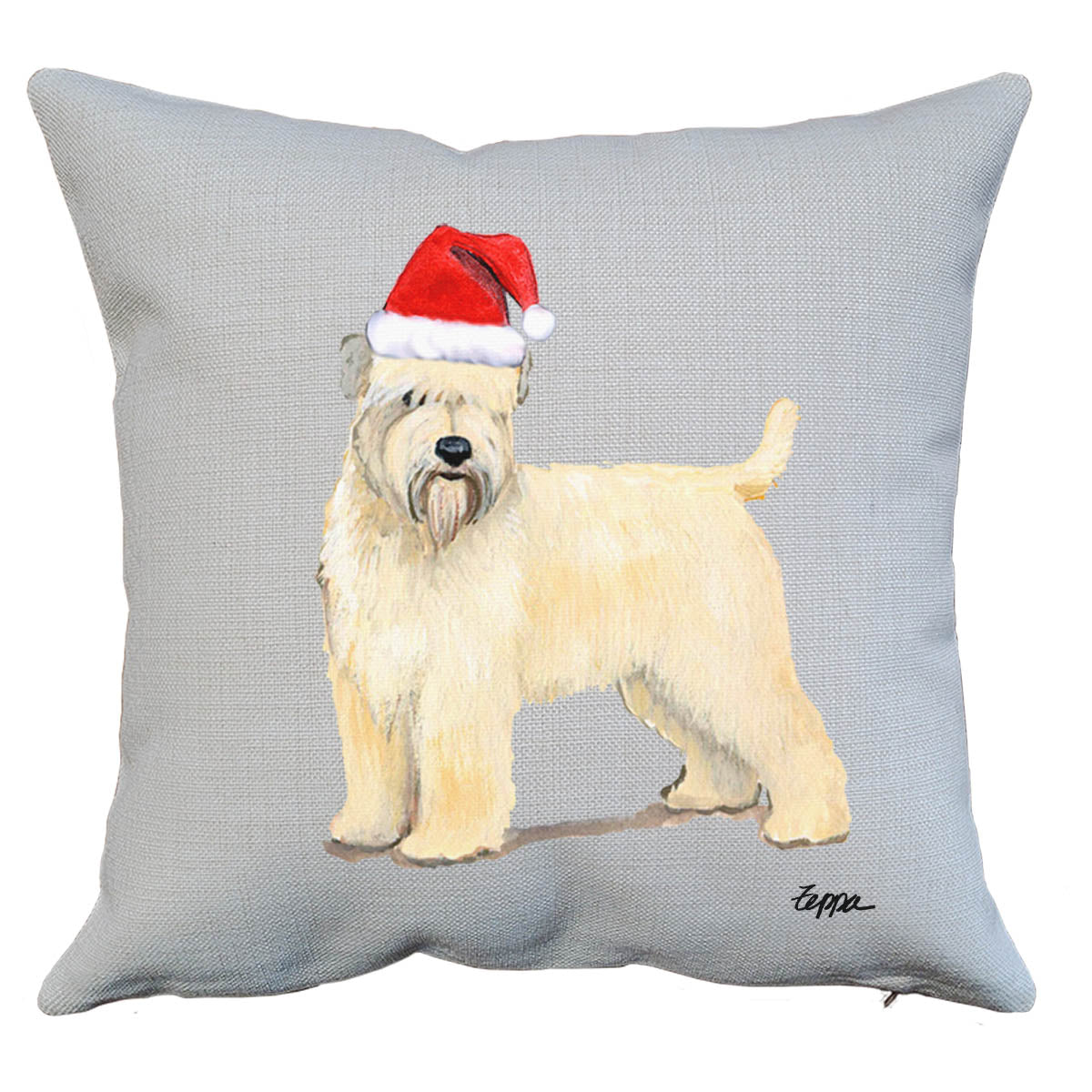 Soft Coated Wheaten Terrier Santa Pillow