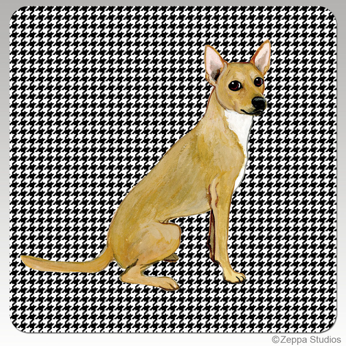 Coated Xoloitzcuintli Houndzstooth Coasters