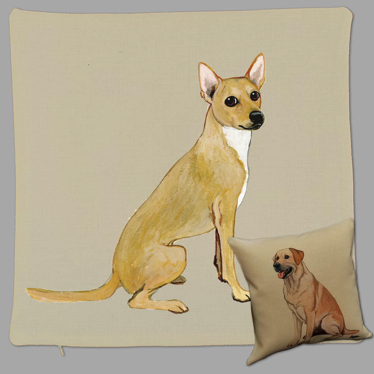 Coated Xoloitzcuintli Throw Pillow