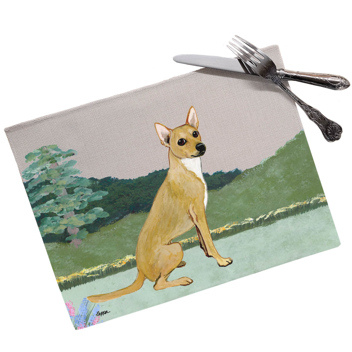 Coated Xoloitzcuintli Scenic Placemats