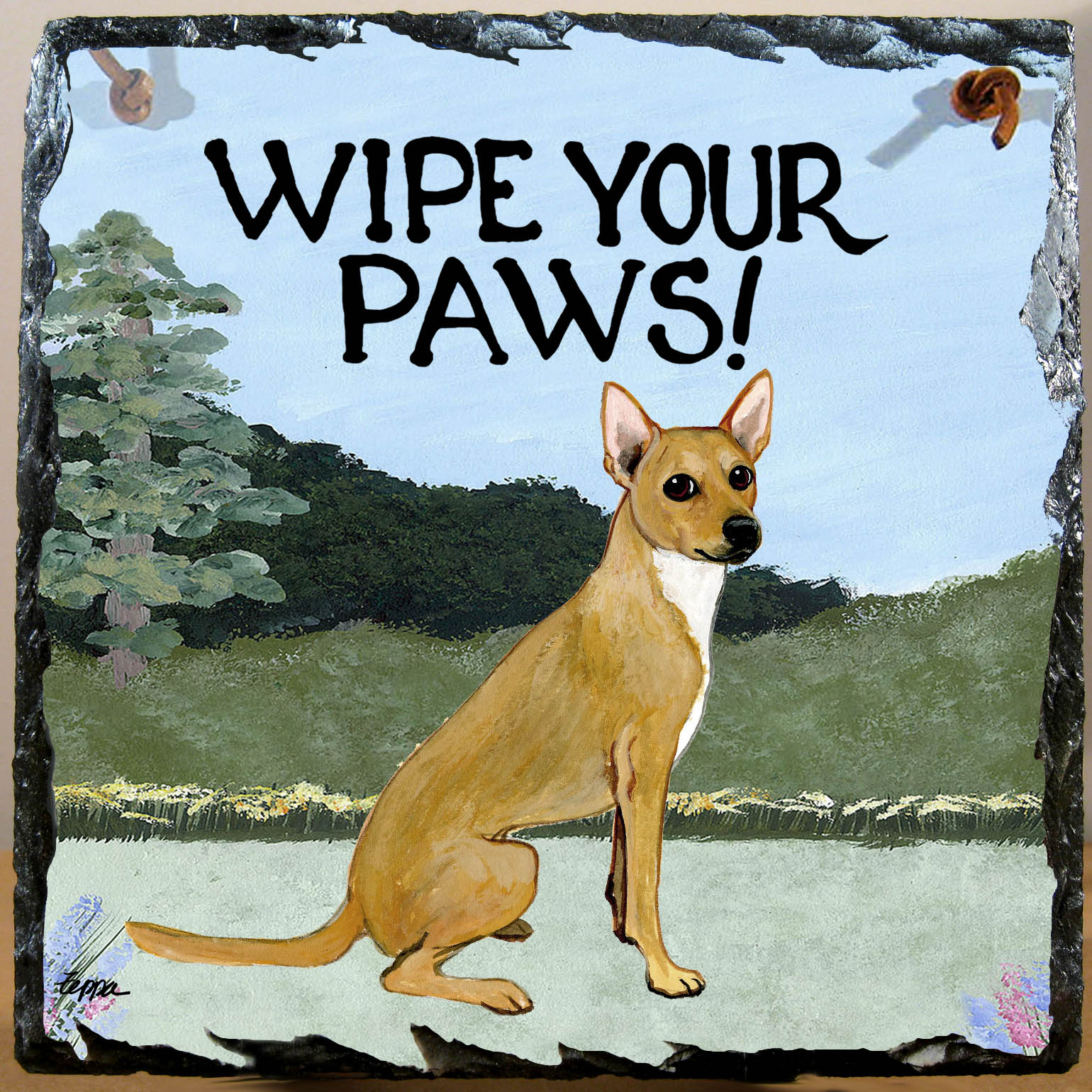 Coated Xoloitzcuintli Wipe Your Paws Tile