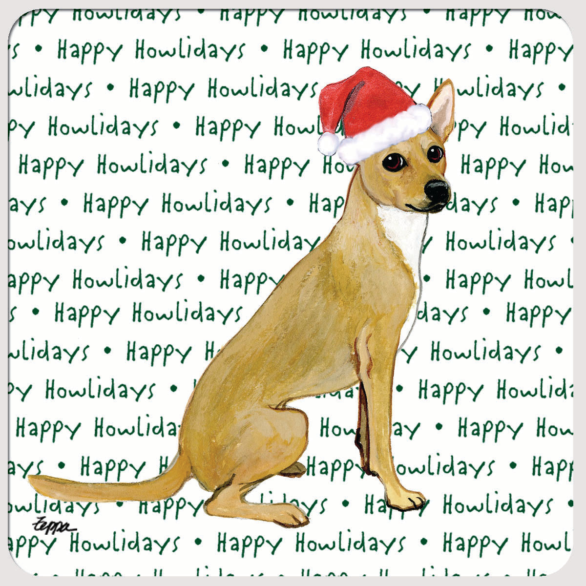 Coated Xoloitzcuintli Christmas Coasters