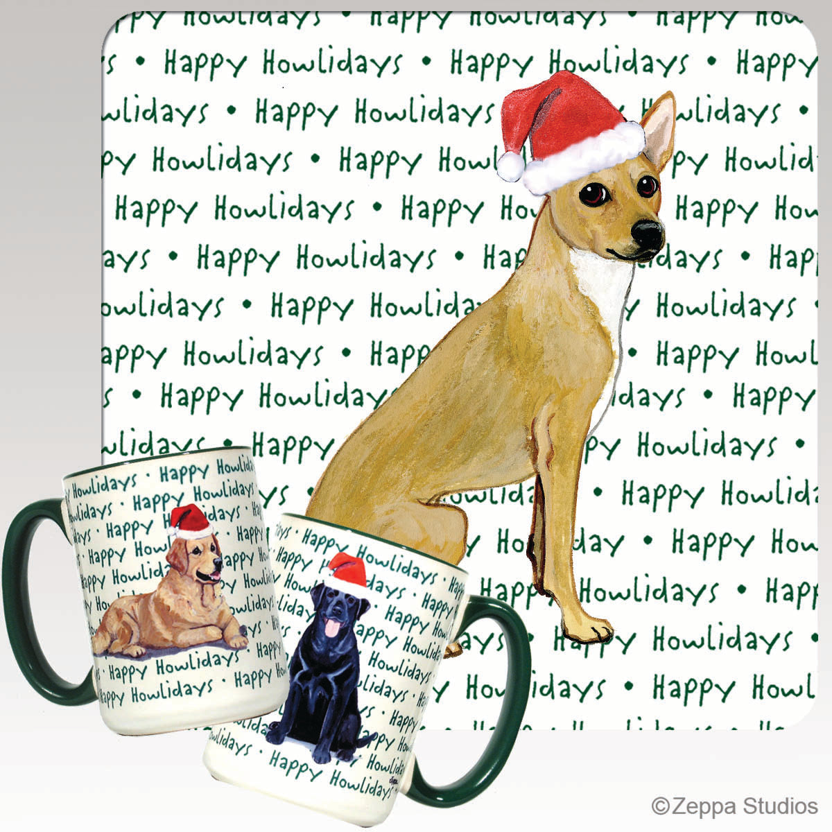 Coated Xoloitzcuintli Christmas Mugs