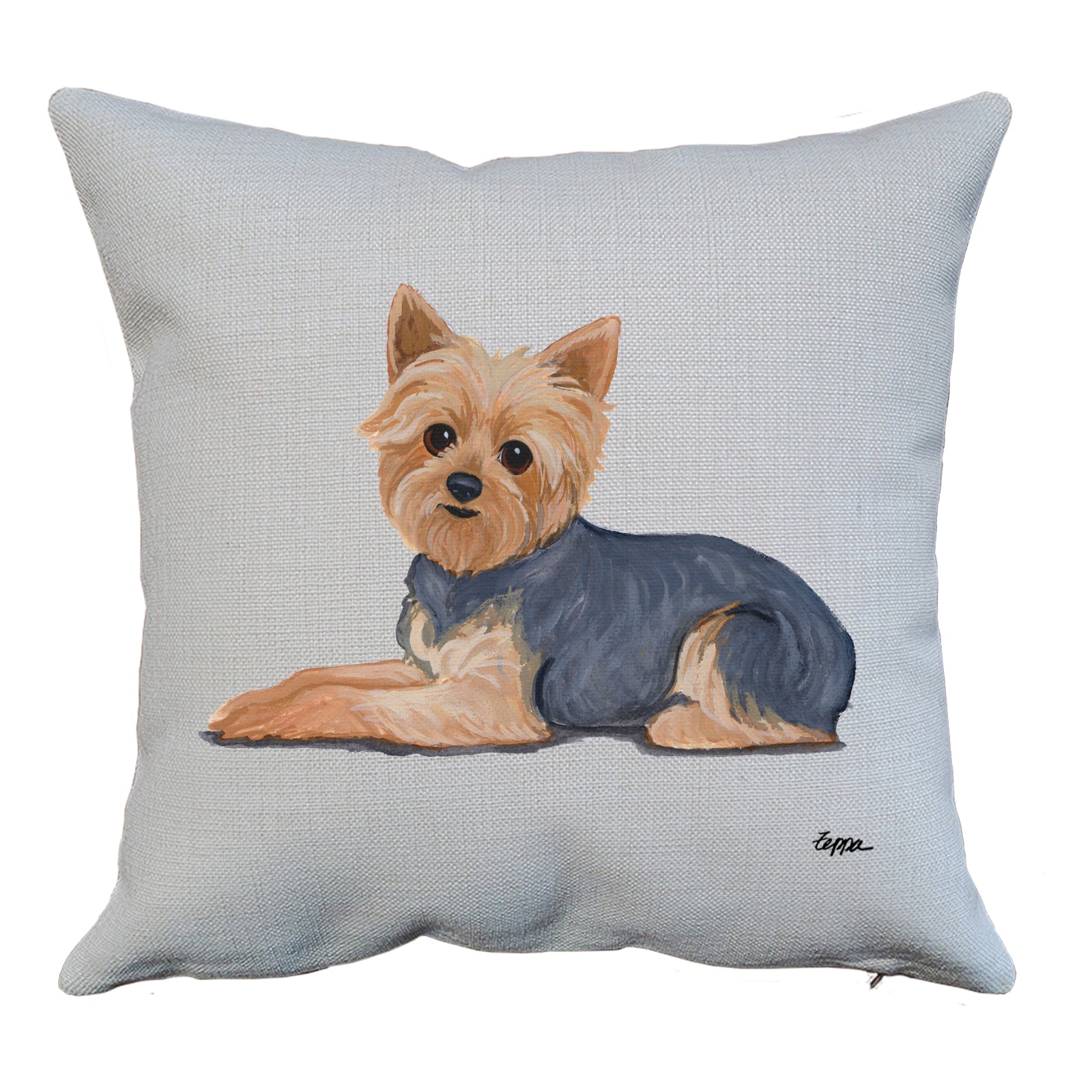 Yorkshire Terrier Puppy Clip Throw Pillow