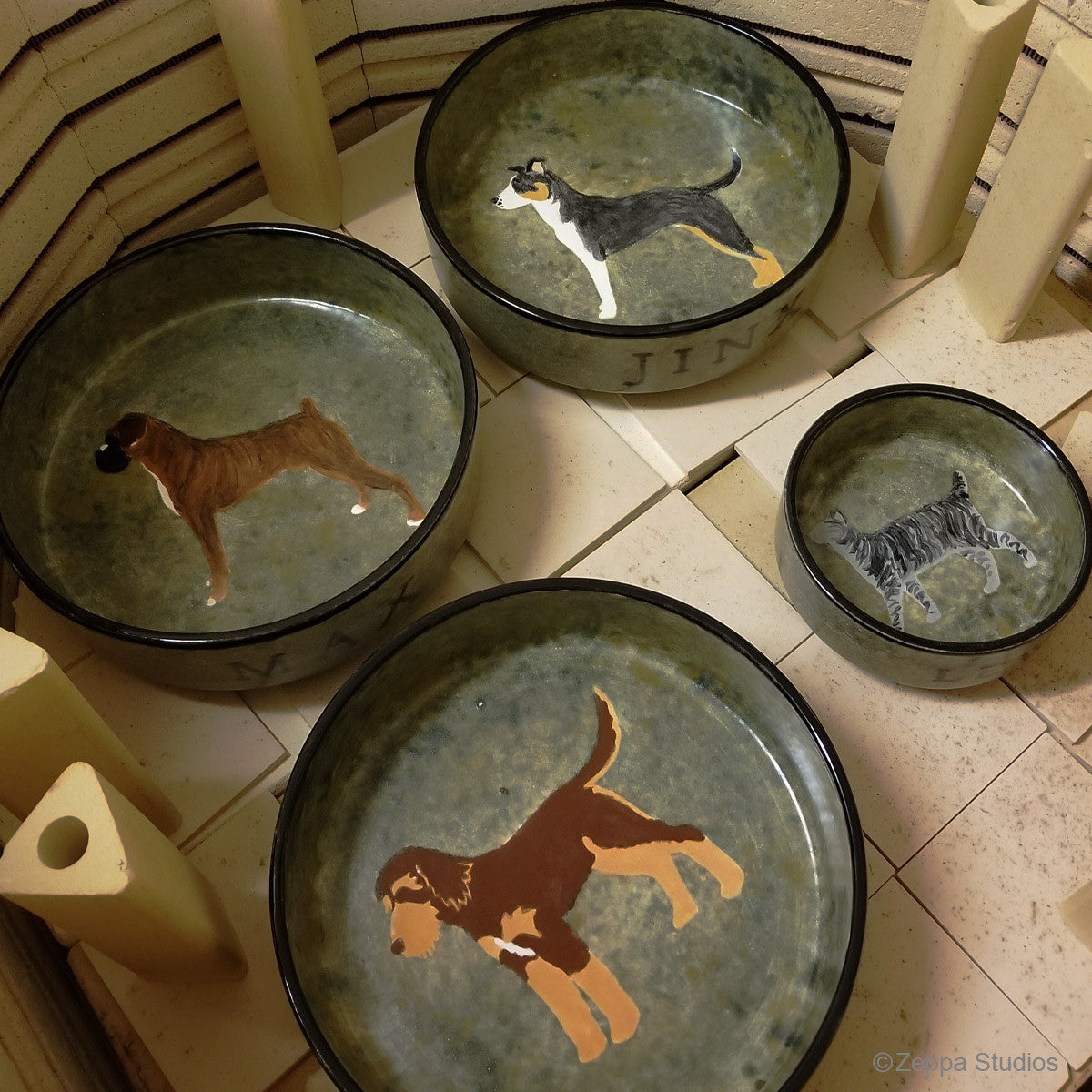 Custom Hand Painted Dog Bowls