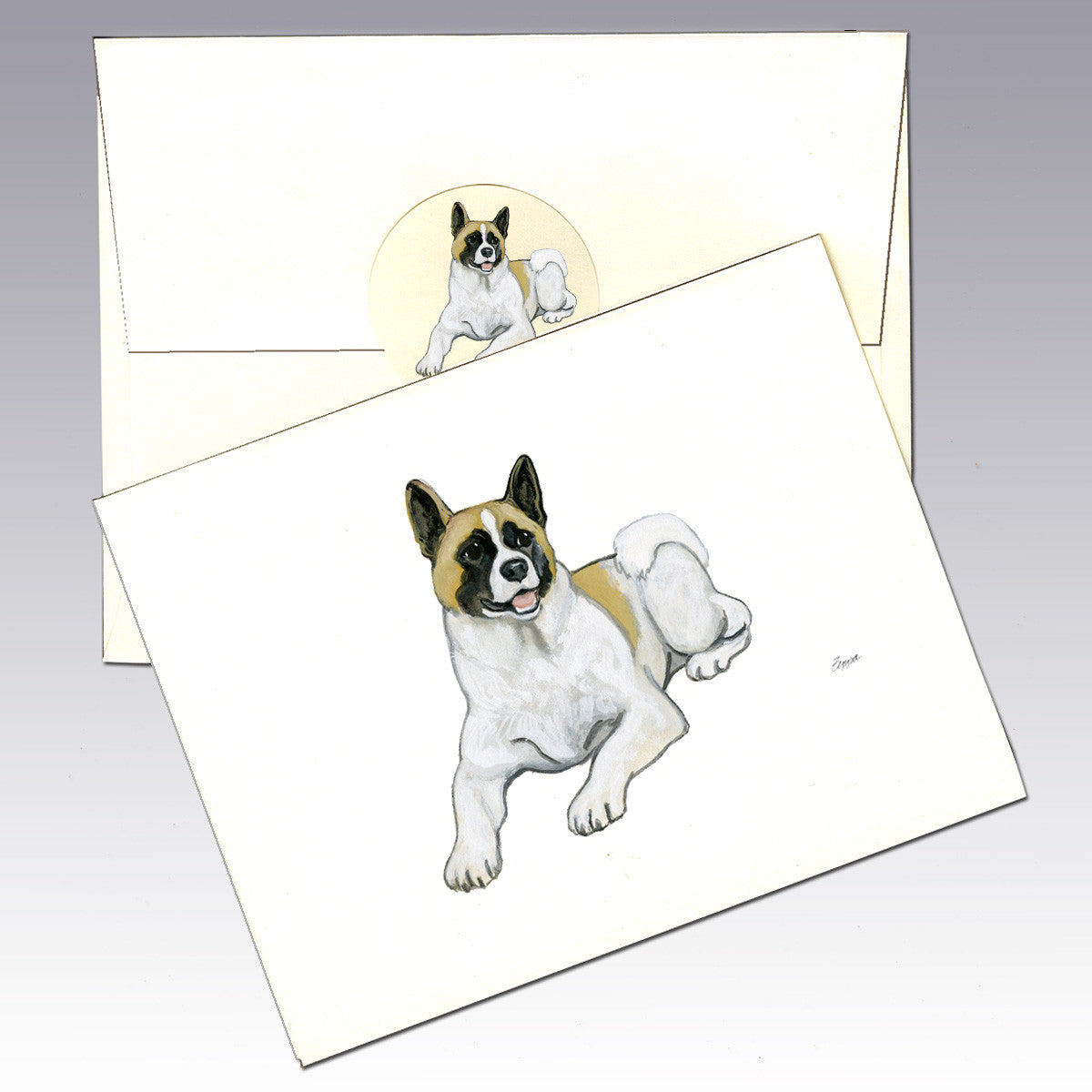 Akita Lying Down Note Cards