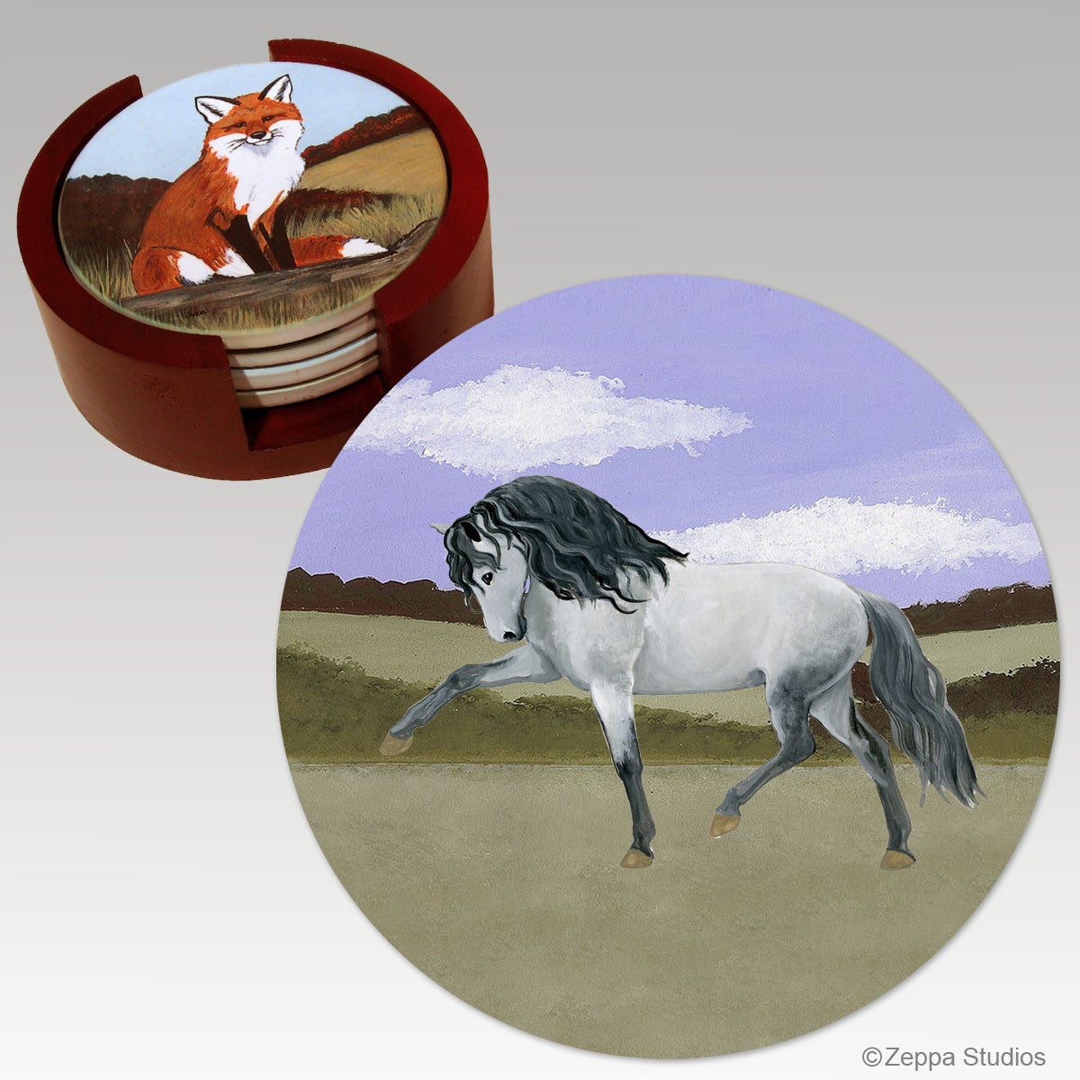Andalusian Horse Bisque Coaster Set