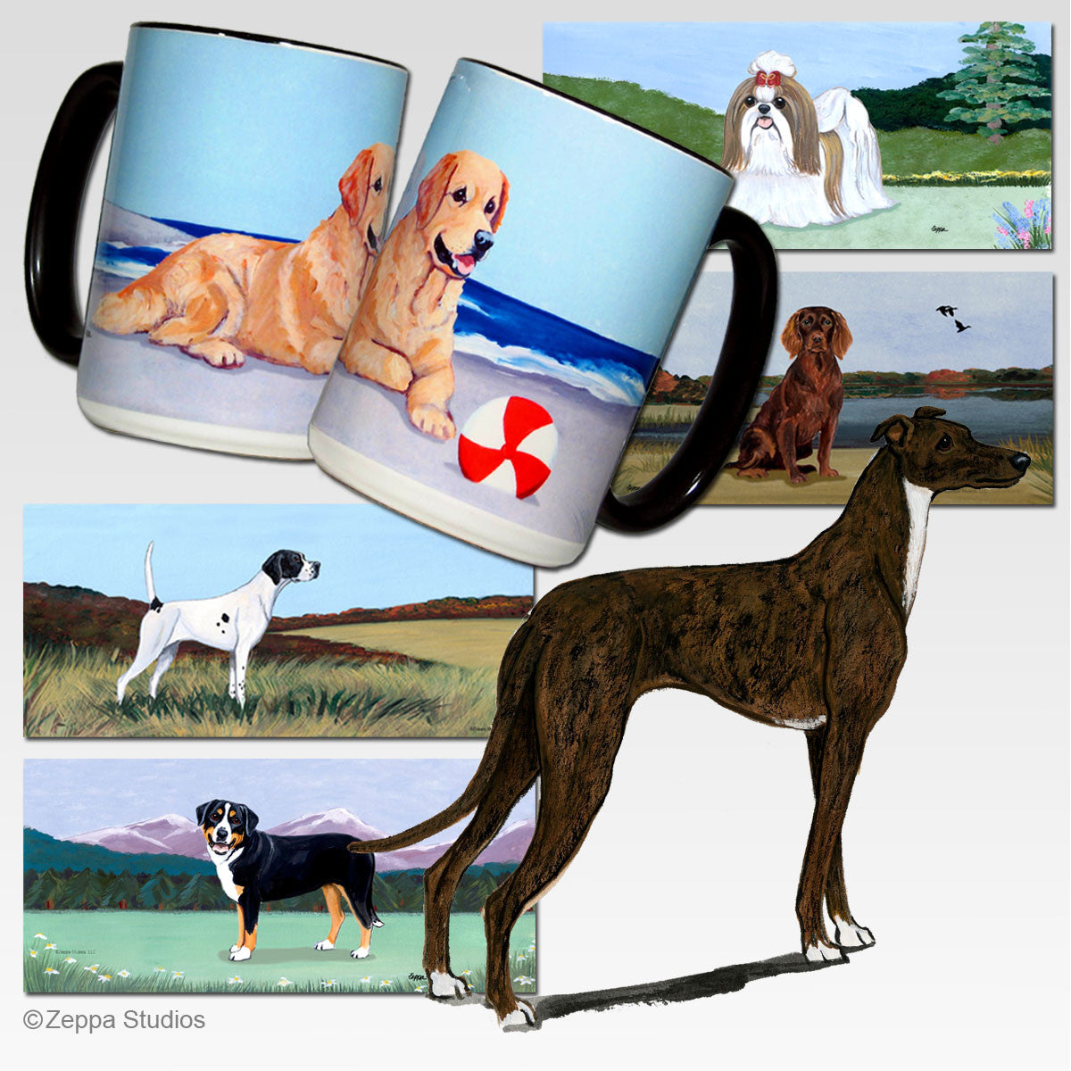 Standing Greyhound Scenic Mug