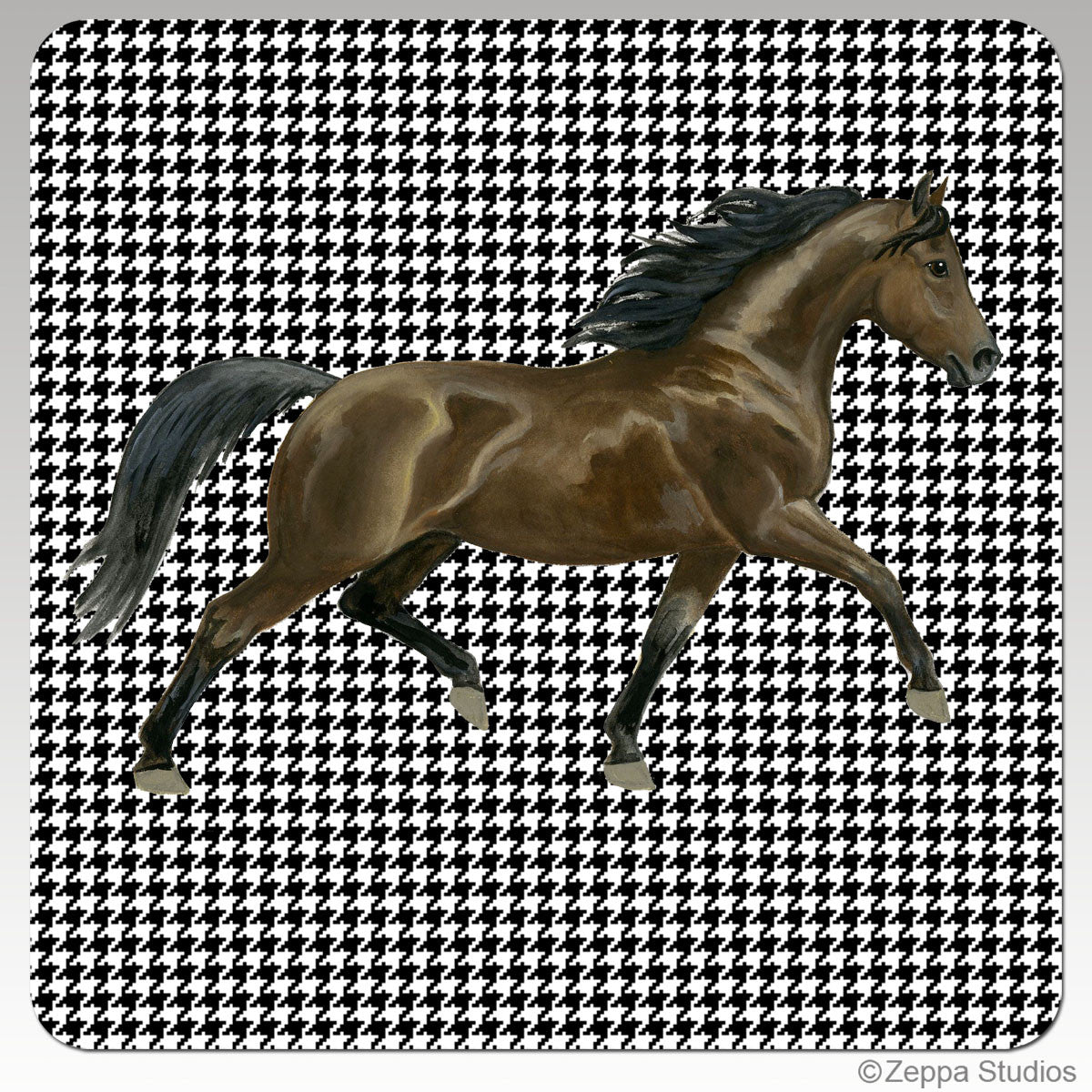 Morgan Horse Houndzstooth Coasters