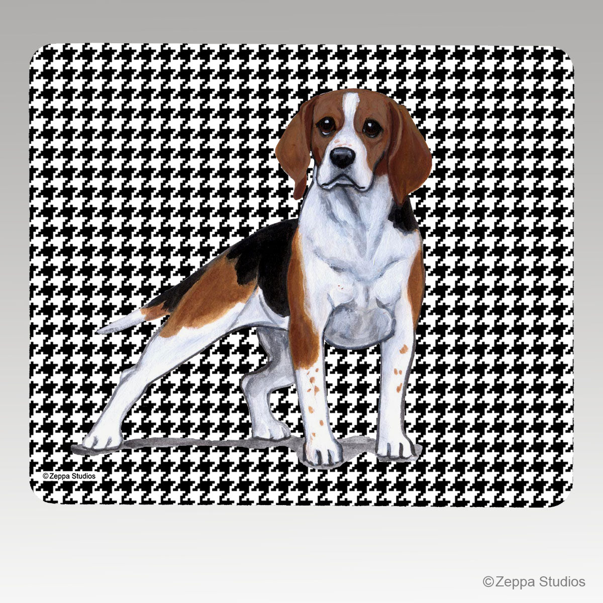 Beagle Houndstooth Mouse Pad