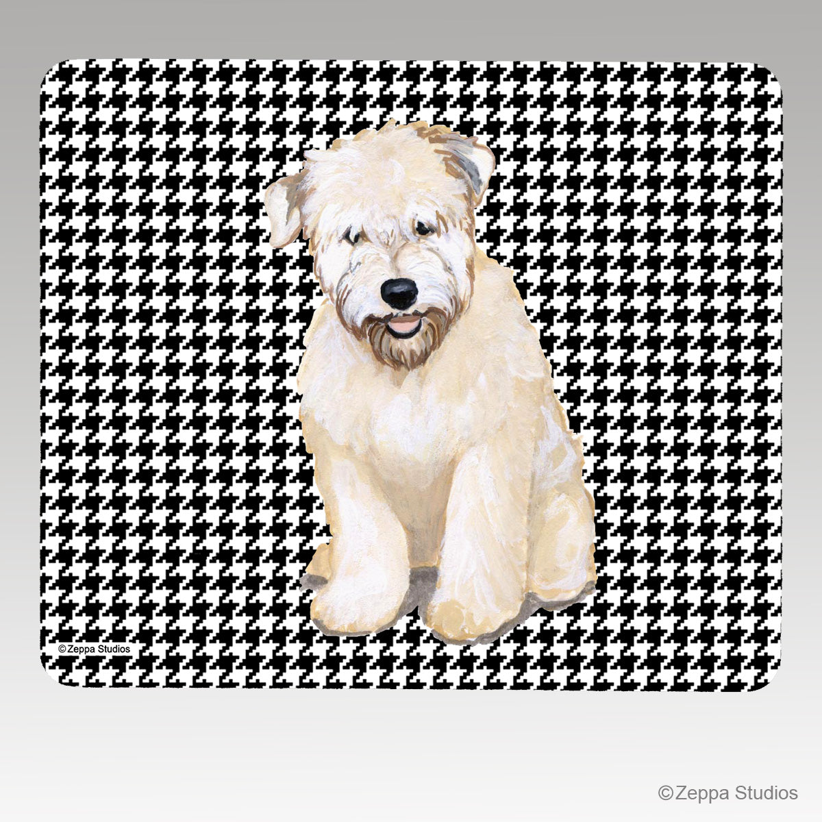 Wheaten Terrier Houndstooth Mouse Pad