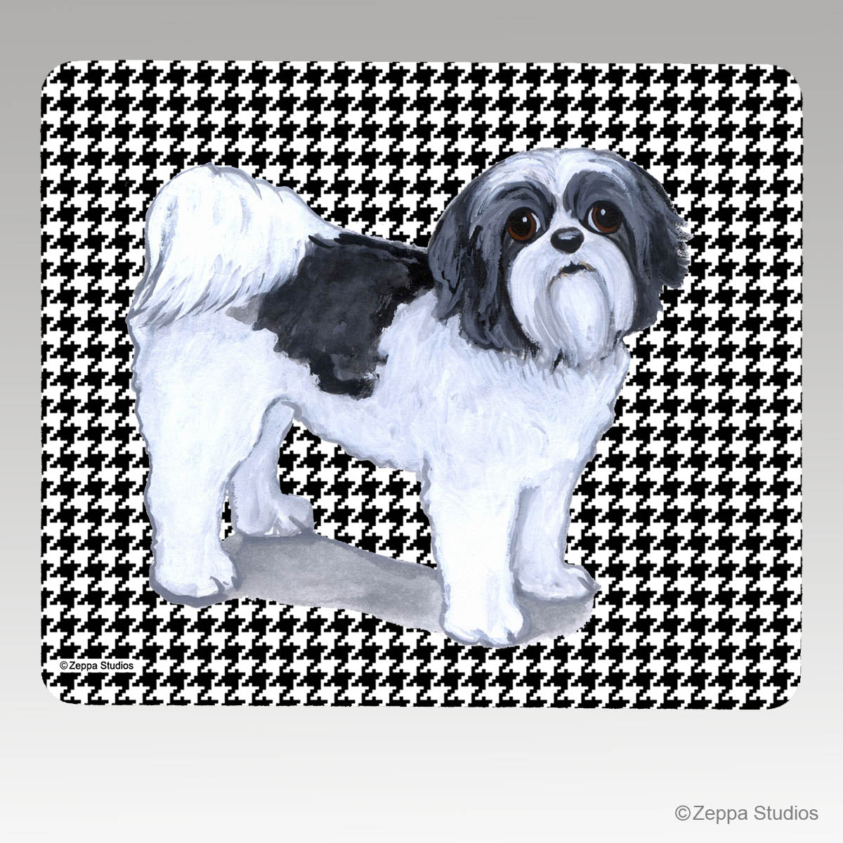 Shih Tzu Houndstooth Mouse Pad