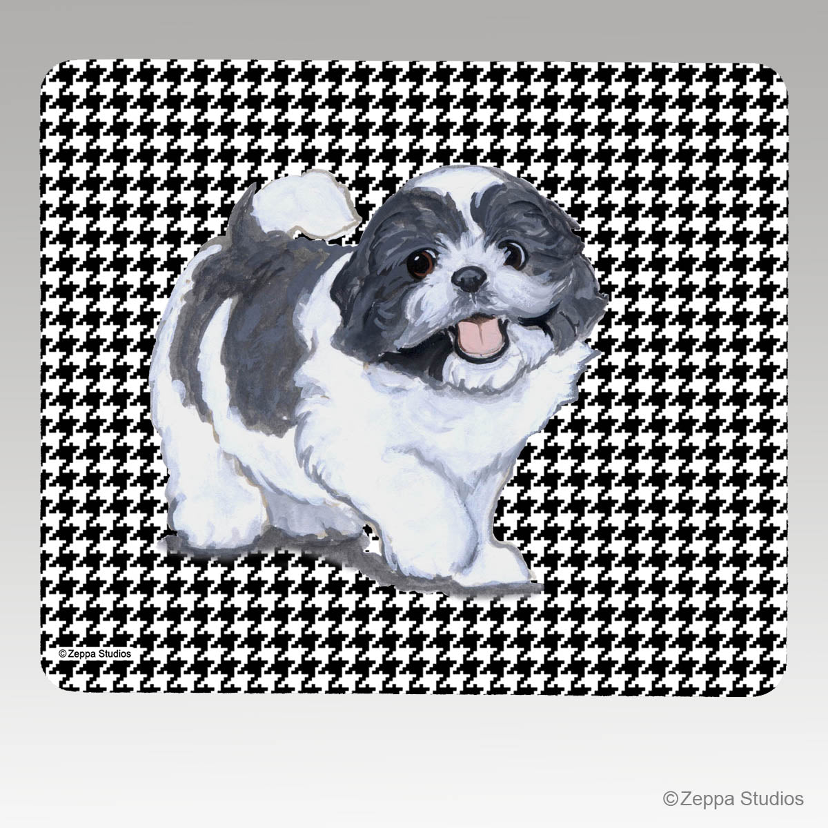 Shih Tzu Houndstooth Mouse Pad