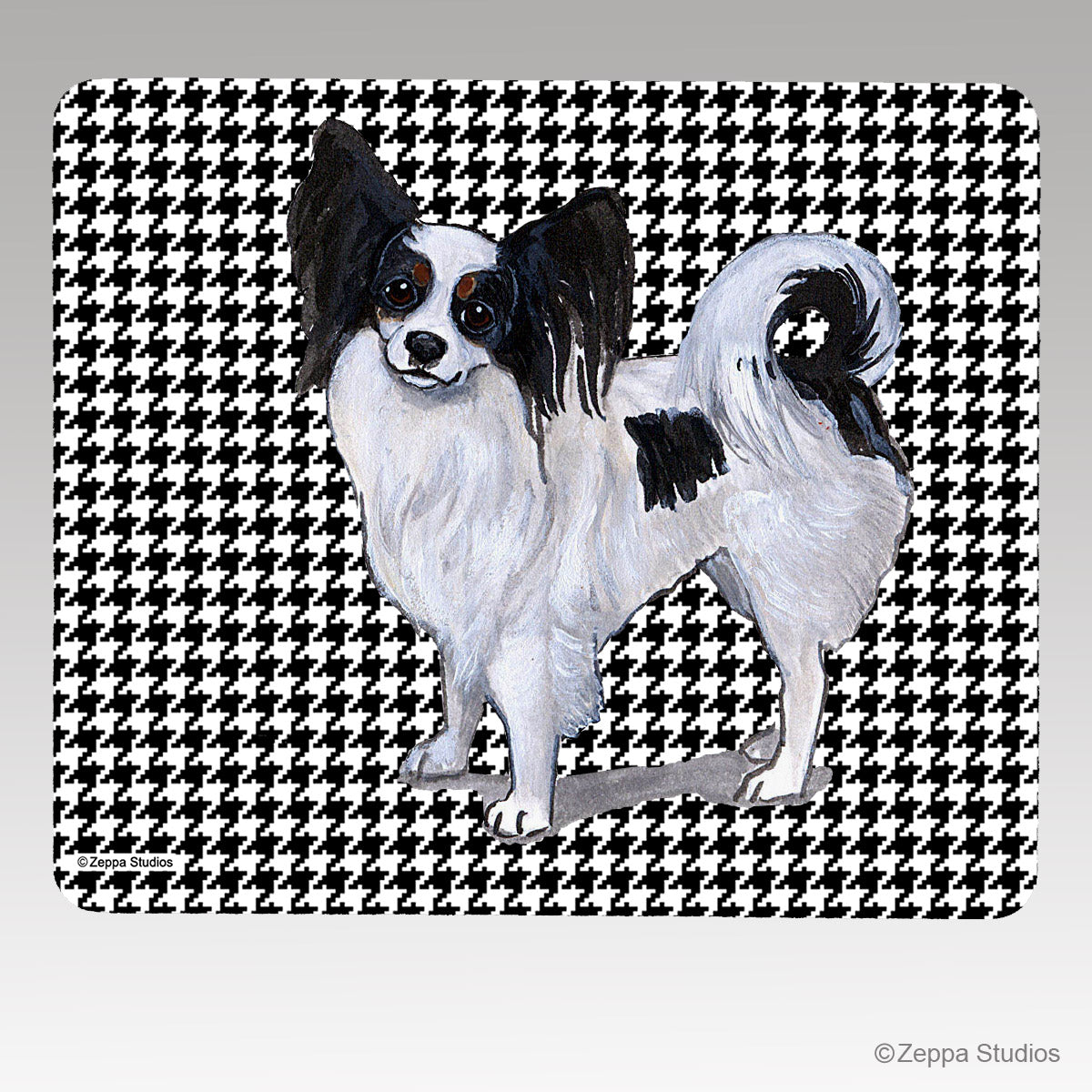 Papillon Houndstooth Mouse Pad