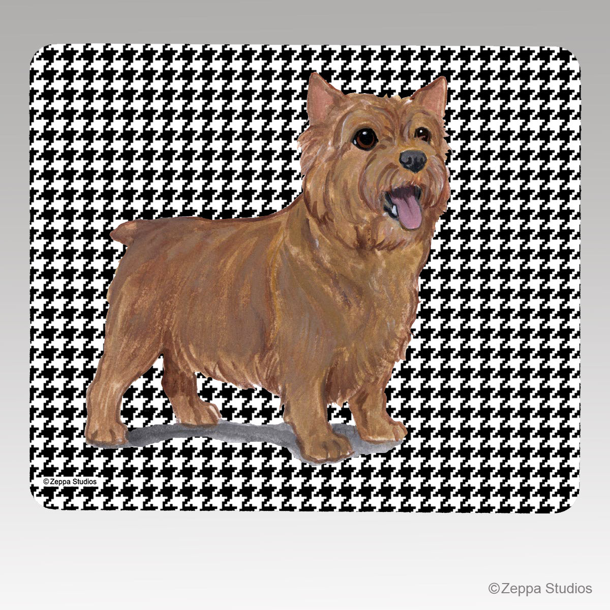 Norwich Terrier Houndstooth Mouse Pad