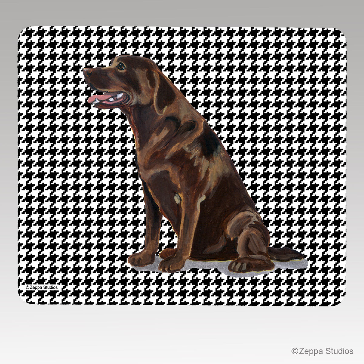 Labrador Retriever, Chocolate Houndstooth Mouse Pad